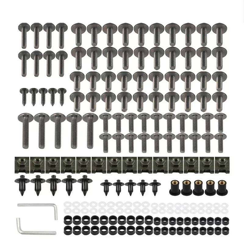PVCUHWF Motorrad Schrauben Set Kompatibel Mit K1300GT Für K1300R Für K1300S Verkleidungsschraubensatz Schraubensatz Zubehör Schraubenkombination Motorradschraubenkombinationssatz(Gray) von PVCUHWF
