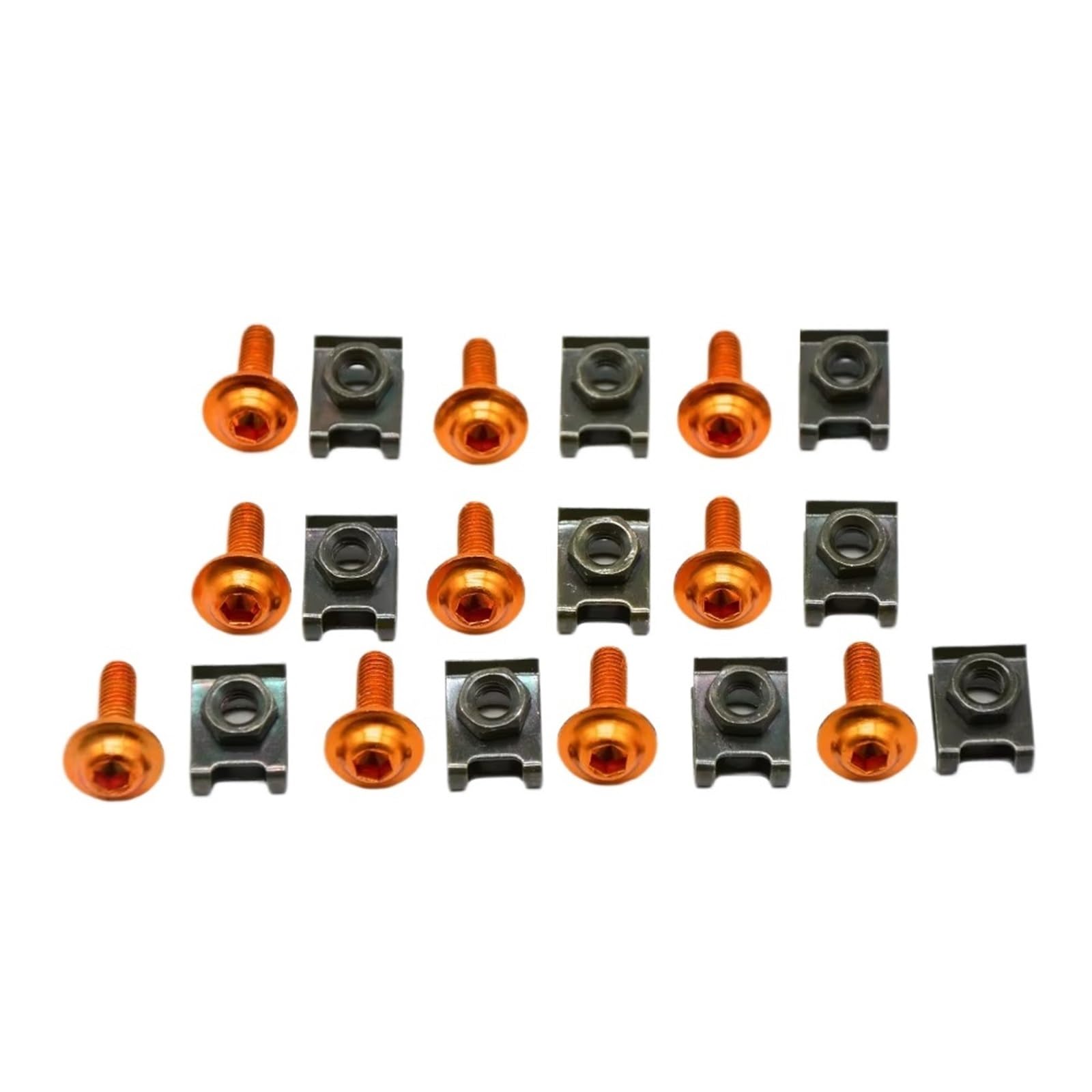 PVCUHWF Motorrad Schrauben Set Kompatibel Mit MSX125 Für CB500 Für CB750 Schraubenkombination Motorradschrauben-Kombinationssatz Motorradschraubenverbindungsbolzendekoration(Orange) von PVCUHWF