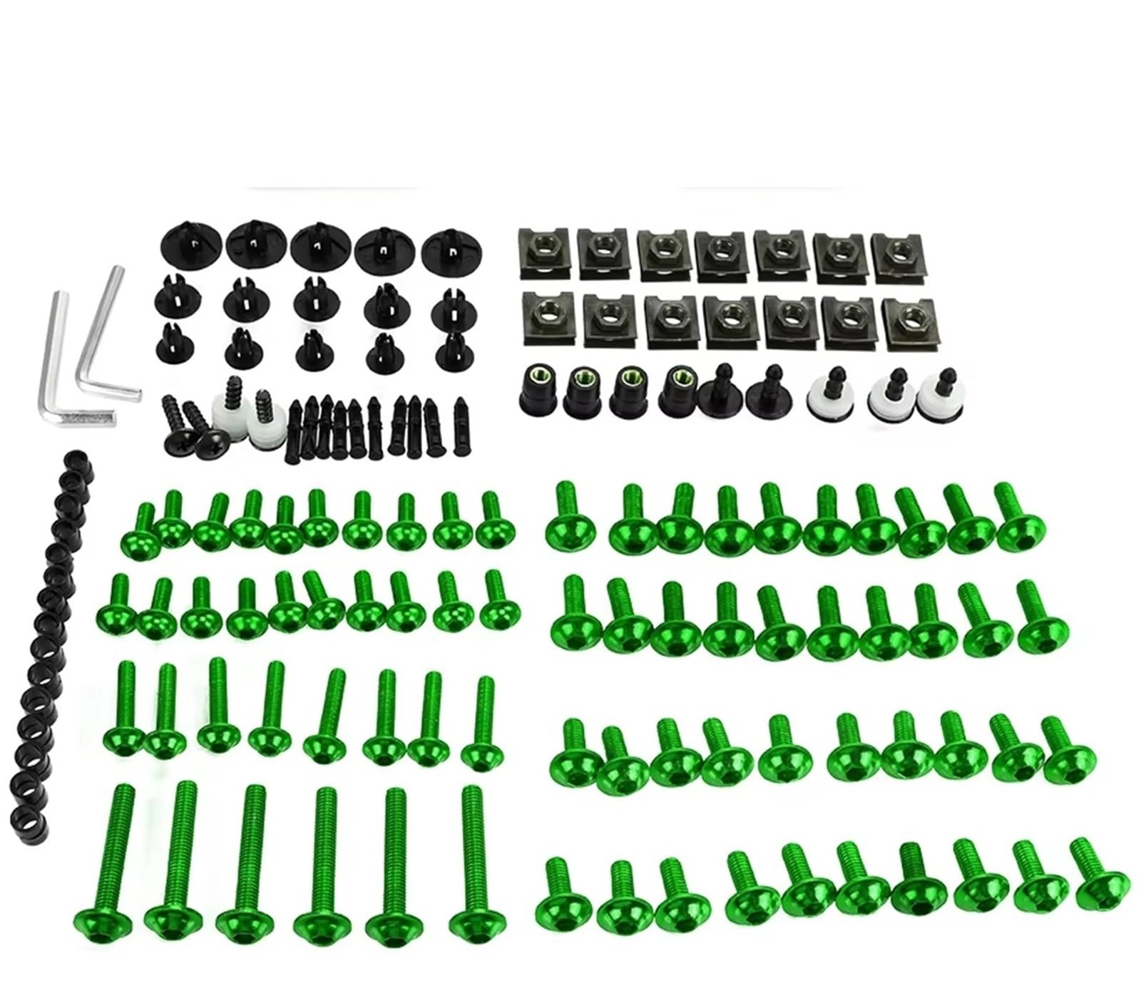 PVCUHWF Motorrad Schrauben Set Kompatibel Mit S1000RR Für F800GS Für C600 Universal-Motorrad, CNC-Aluminium-Verkleidungsschrauben, Schraubverschluss, Schraubverbindungsschrauben, Dekoration(Green) von PVCUHWF