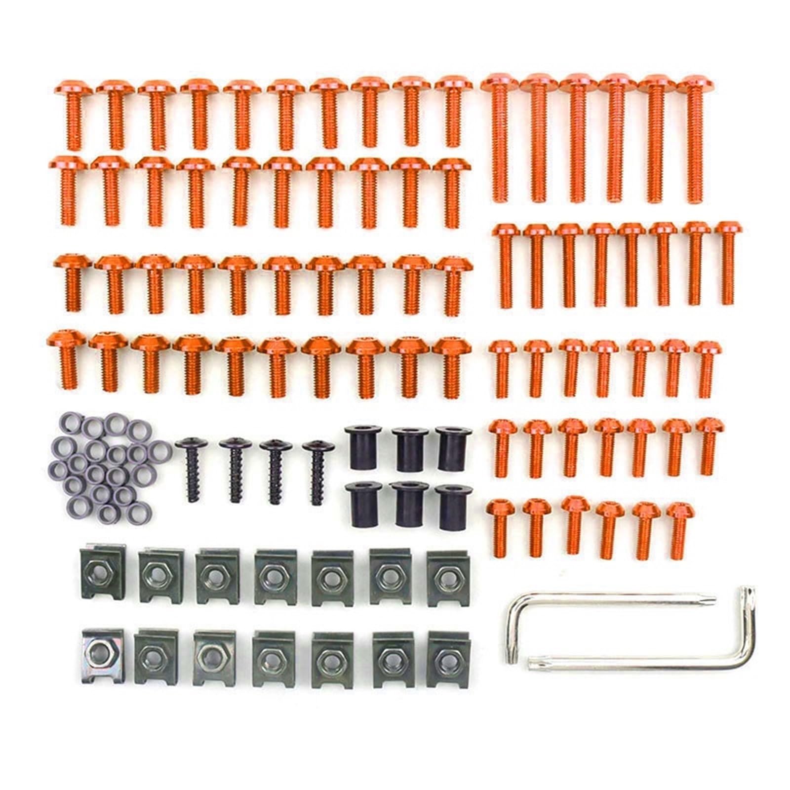 PVCUHWF Motorrad Schrauben Set Kompatibel Mit Suzuki Für GSR600 Für GSR750 Für GSR400 Für Hayabusa Selbstschneidende Schraubenkombination Motorradschrauben-Kombinationssatz(Orange) von PVCUHWF