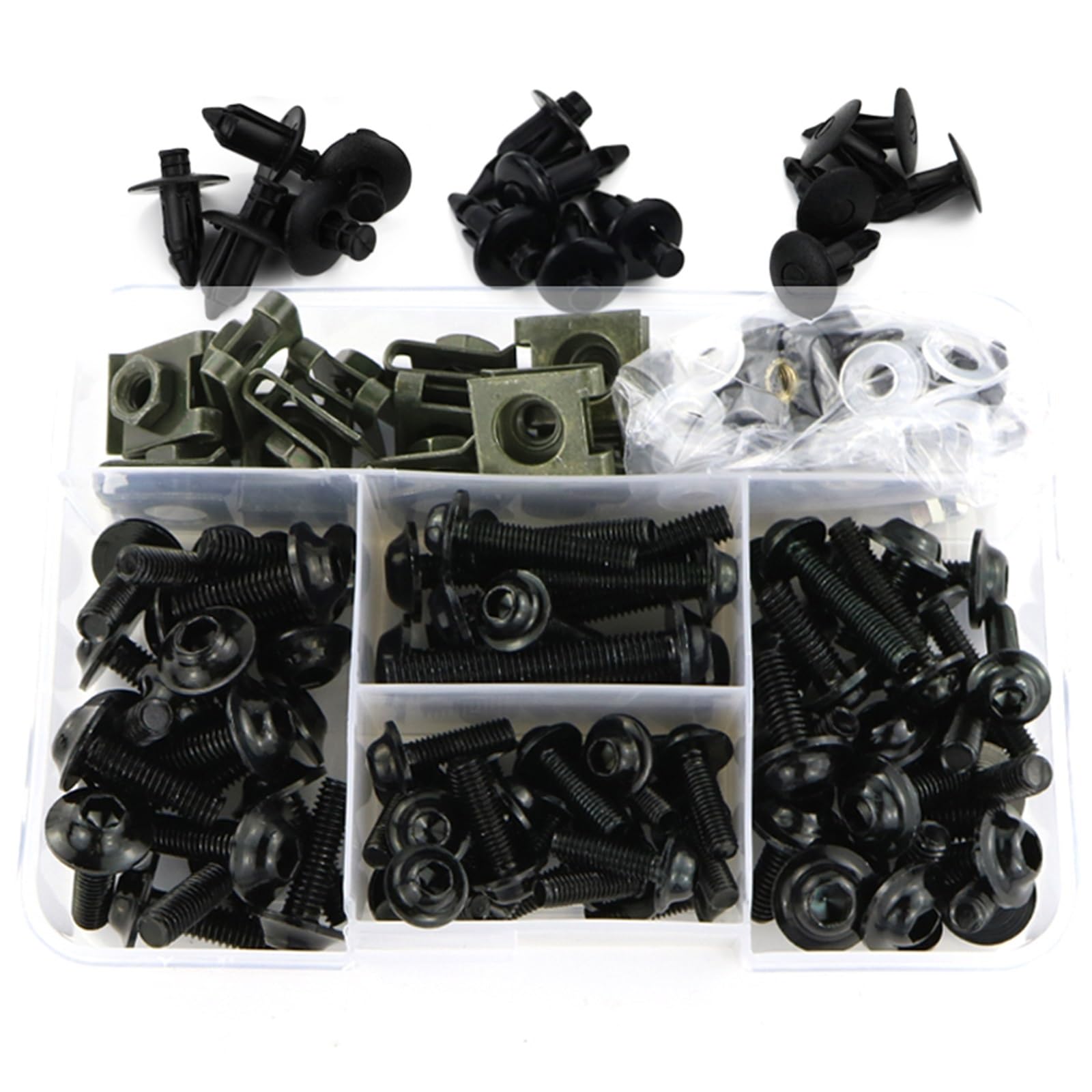PVCUHWF Motorrad Schrauben Set Kompatibel Mit Suzuki Für GSX-R750 Für GSX-R1000 Für GSX1300R Motorradschrauben-Kombinationssatz Schraubenverbindungsschrauben Dekoration Motorrad(Black) von PVCUHWF