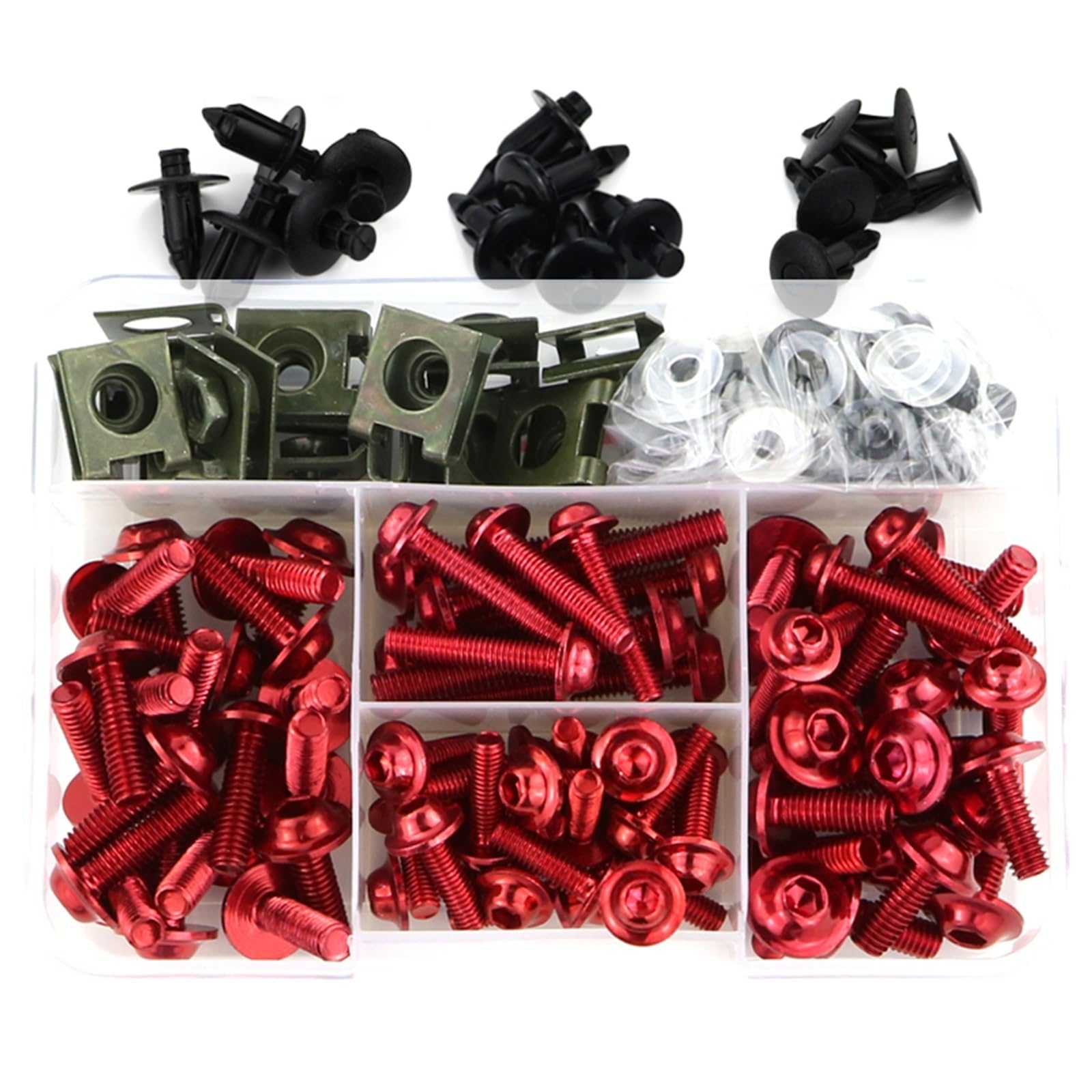 PVCUHWF Motorrad Schrauben Set Kompatibel Mit Suzuki Für GSX-R750 Für GSX-R1000 Für GSX1300R Motorradschrauben-Kombinationssatz Schraubenverbindungsschrauben Dekoration Motorrad(Red) von PVCUHWF