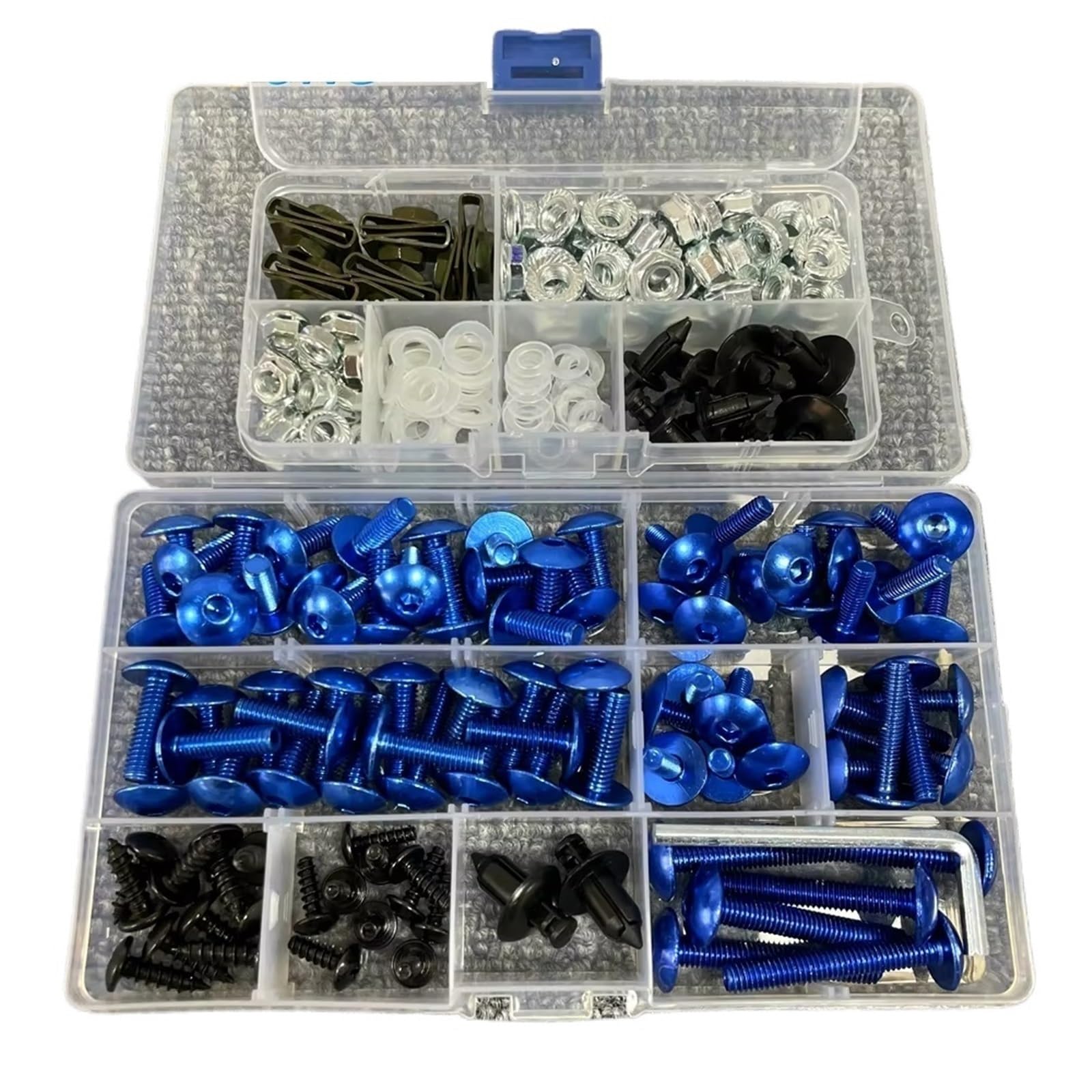 PVCUHWF Motorrad Schrauben Set Kompatibel Mit Suzuki Für GSX600F Für GSX1250FA Für SV400 Schraubenkombination Motorradschraubenkombination Schraubenverbindungsbolzendekoration(Blue) von PVCUHWF