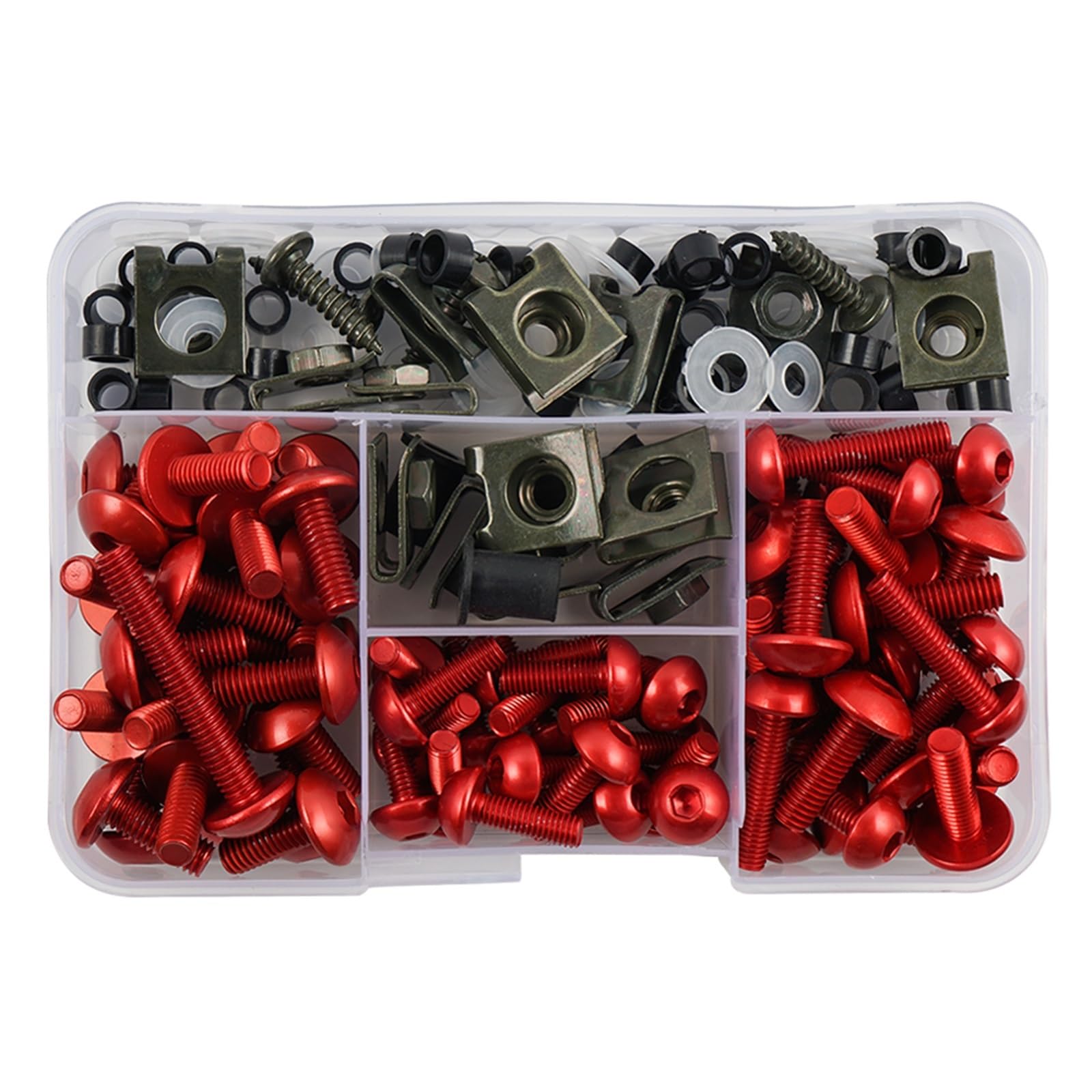 PVCUHWF Motorrad Schrauben Set Kompatibel Mit Suzuki Für GSXR1100 Für GSX600F Für GSX750F Motorradschrauben-Kombinationssatz Schraubenverbindungsschrauben Dekoration Motorrad(Red) von PVCUHWF