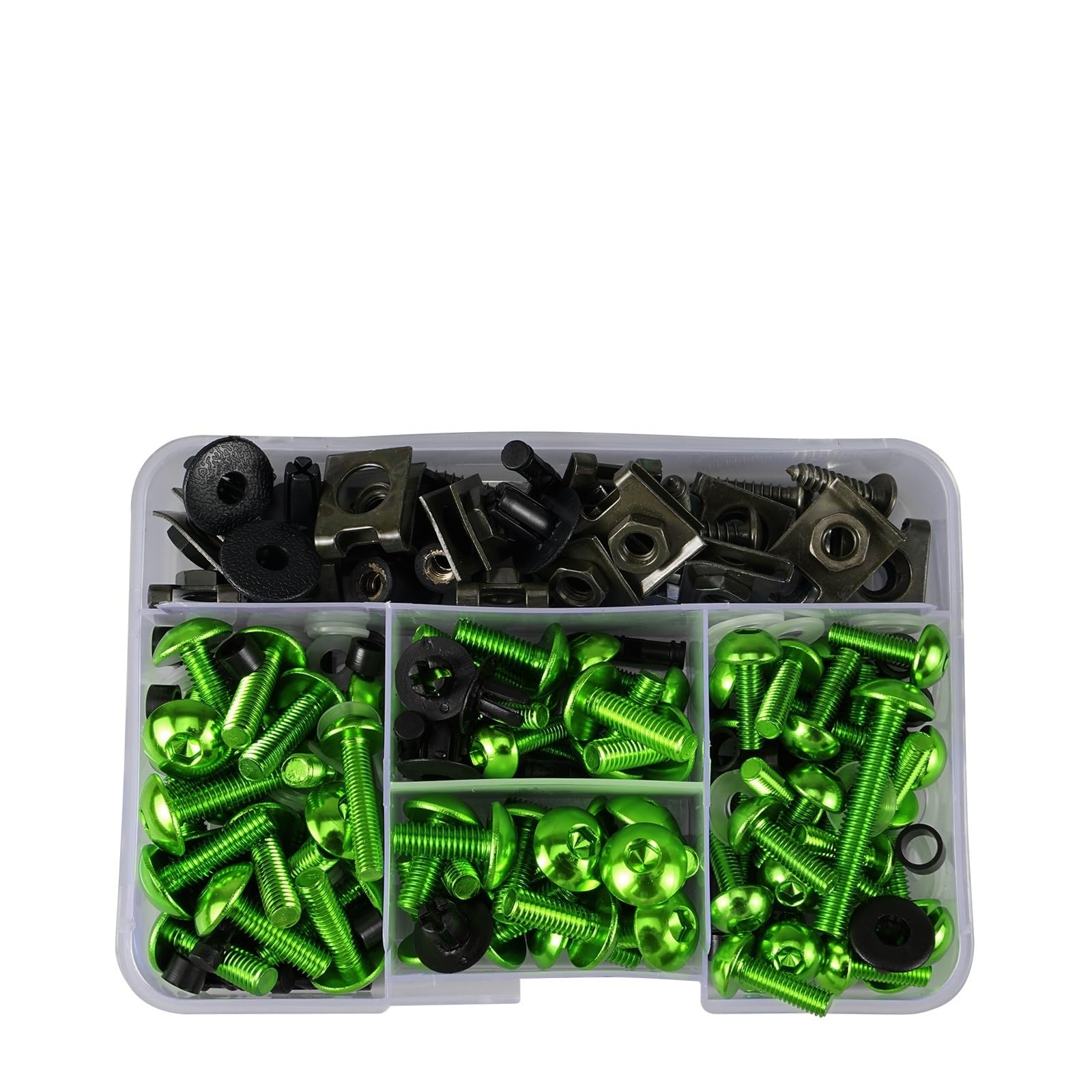 PVCUHWF Motorrad Schrauben Set Kompatibel Mit Suzuki Für GSXR600 Für GSXR1000 177-teiliges Schrauben-Kombinationsset Für Motorradkarosserieverkleidungen(Green) von PVCUHWF