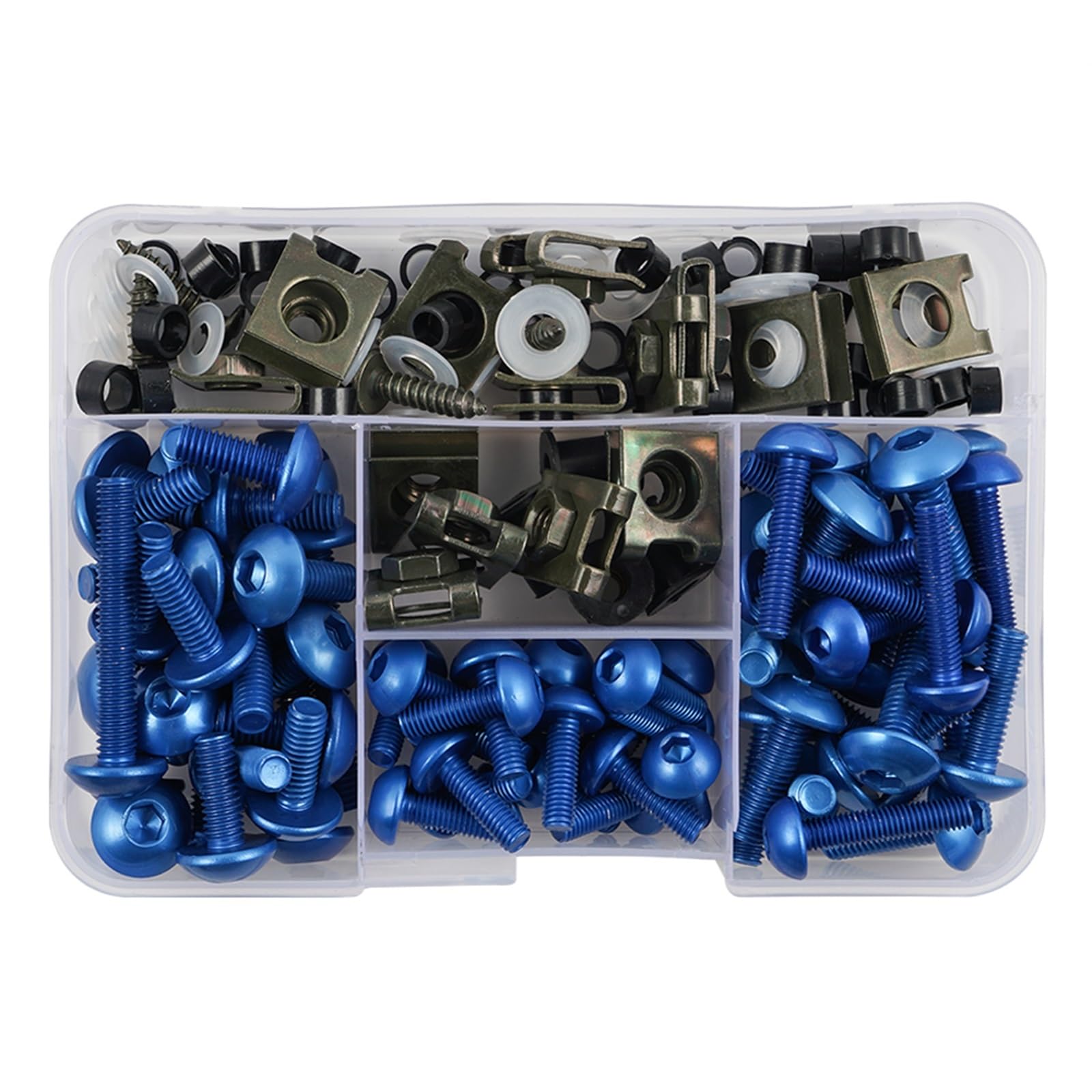 PVCUHWF Motorrad Schrauben Set Kompatibel Mit Suzuki Für Katana 600 Für Katana 650 Für Katana 750 Schraubenkombination Motorradschraubenkombination Schraubverbindungsschrauben(Blue) von PVCUHWF