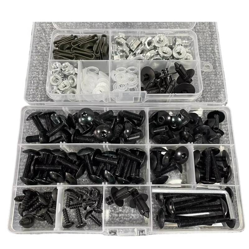 PVCUHWF Motorrad Schrauben Set Kompatibel Mit Suzuki Für RGV250 Für TL1000R Für GSX750F Schrauben Und Muttern Motorrad-Karosserieverkleidung Schraubenmontagesatz Motorradschraubensatz(Black) von PVCUHWF
