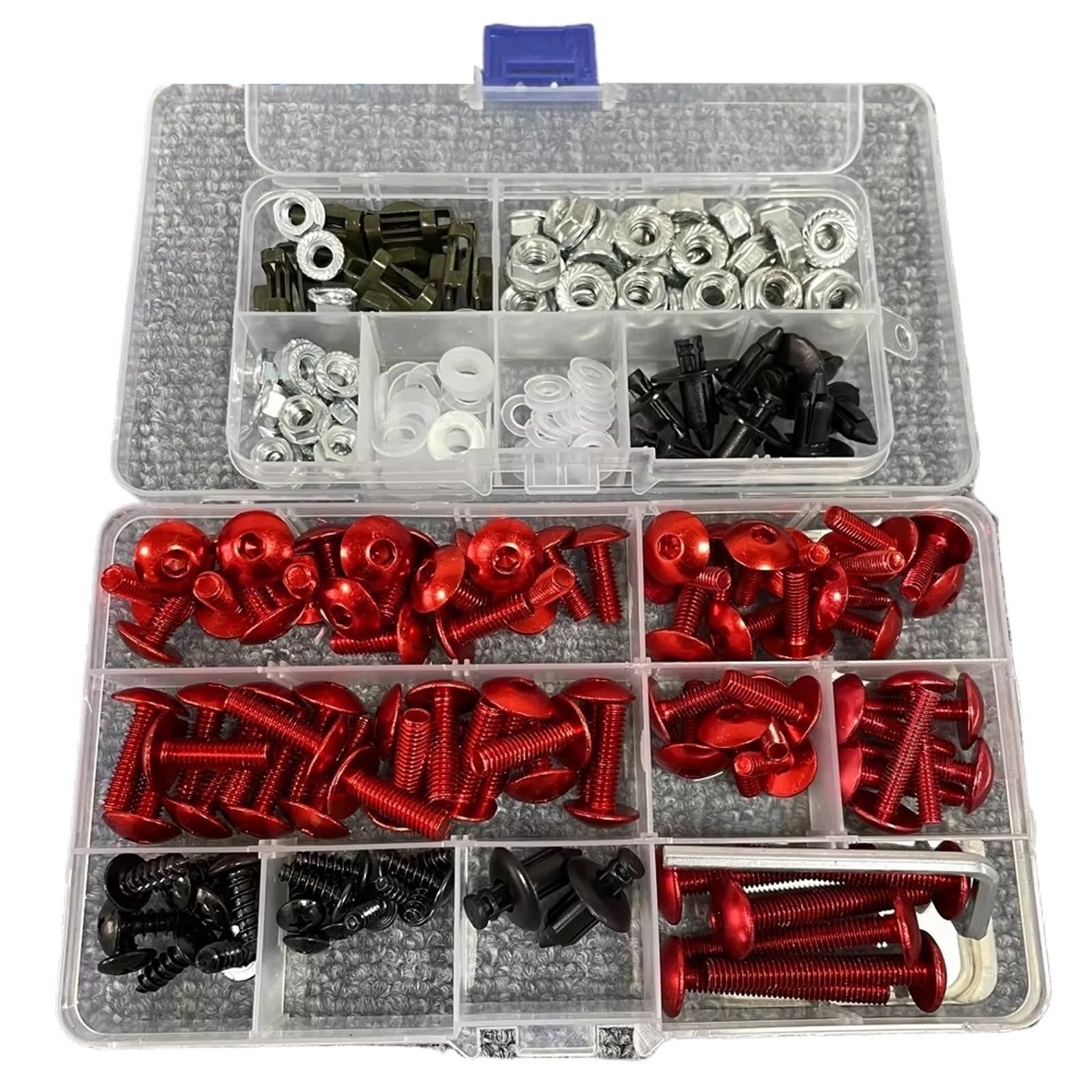 PVCUHWF Motorrad Schrauben Set Kompatibel Mit Suzuki Für RGV250 Für TL1000R Für GSX750F Schrauben Und Muttern Motorrad-Karosserieverkleidung Schraubenmontagesatz Motorradschraubensatz(Red) von PVCUHWF