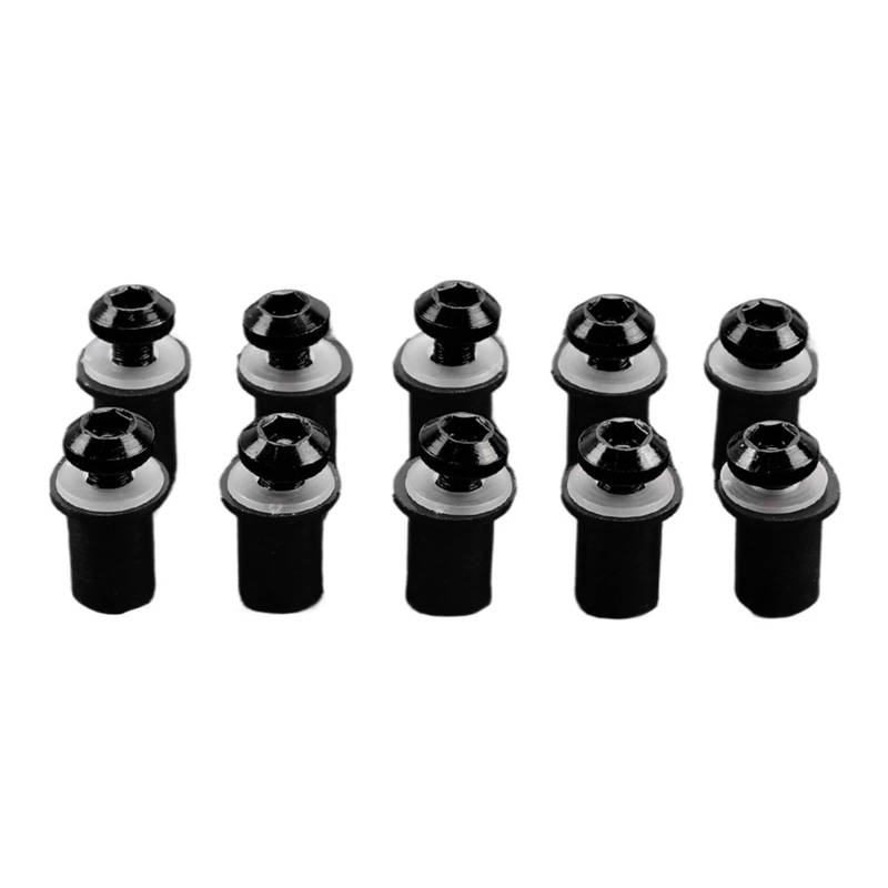 PVCUHWF Motorrad Schrauben Set Kompatibel Mit VTR1000F Für VRX400 Für VTX1300 Befestigungsmuttern Windschutzscheiben-Schraubenbefestigungsschrauben Motor-Motorradschraubensatz(Black) von PVCUHWF