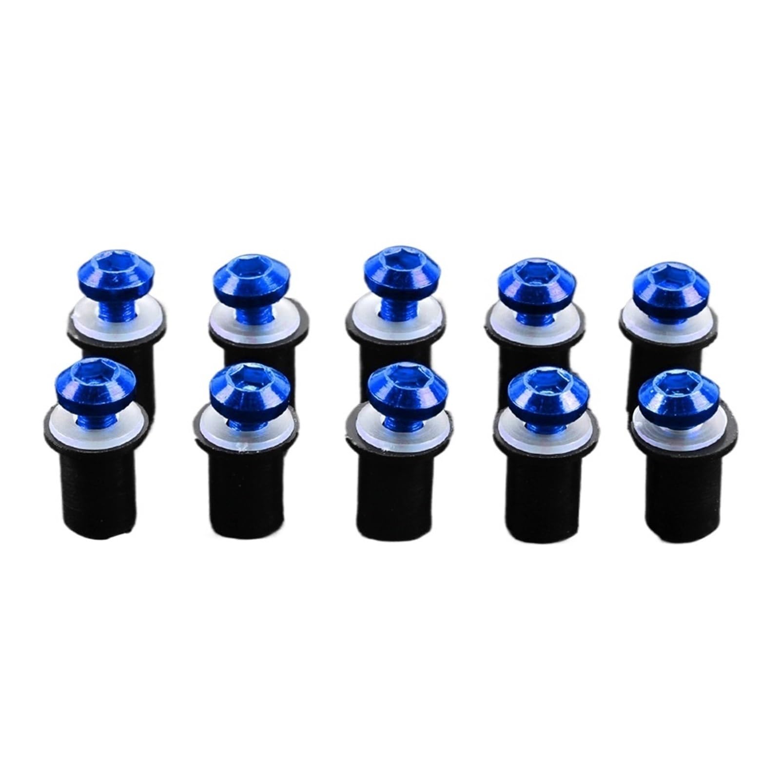 PVCUHWF Motorrad Schrauben Set Kompatibel Mit VTR1000F Für VRX400 Für VTX1300 Befestigungsmuttern Windschutzscheiben-Schraubenbefestigungsschrauben Motor-Motorradschraubensatz(Blue) von PVCUHWF