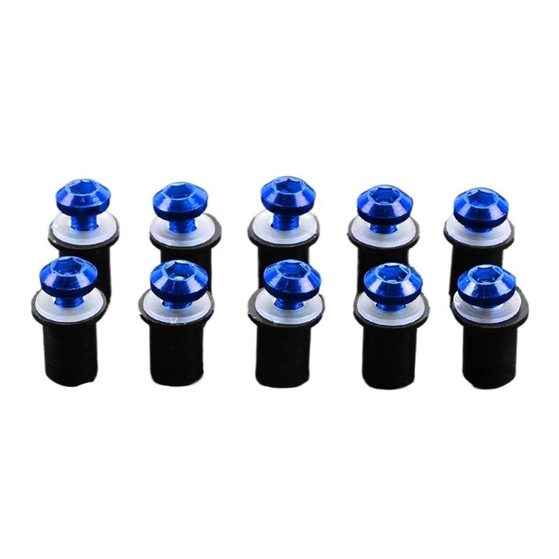 PVCUHWF Motorrad Schrauben Set Kompatibel Mit VTR1000F Für VRX400 Für VTX1300 Befestigungsmuttern Windschutzscheiben-Schraubenbefestigungsschrauben Motor-Motorradschraubensatz(Blue) von PVCUHWF