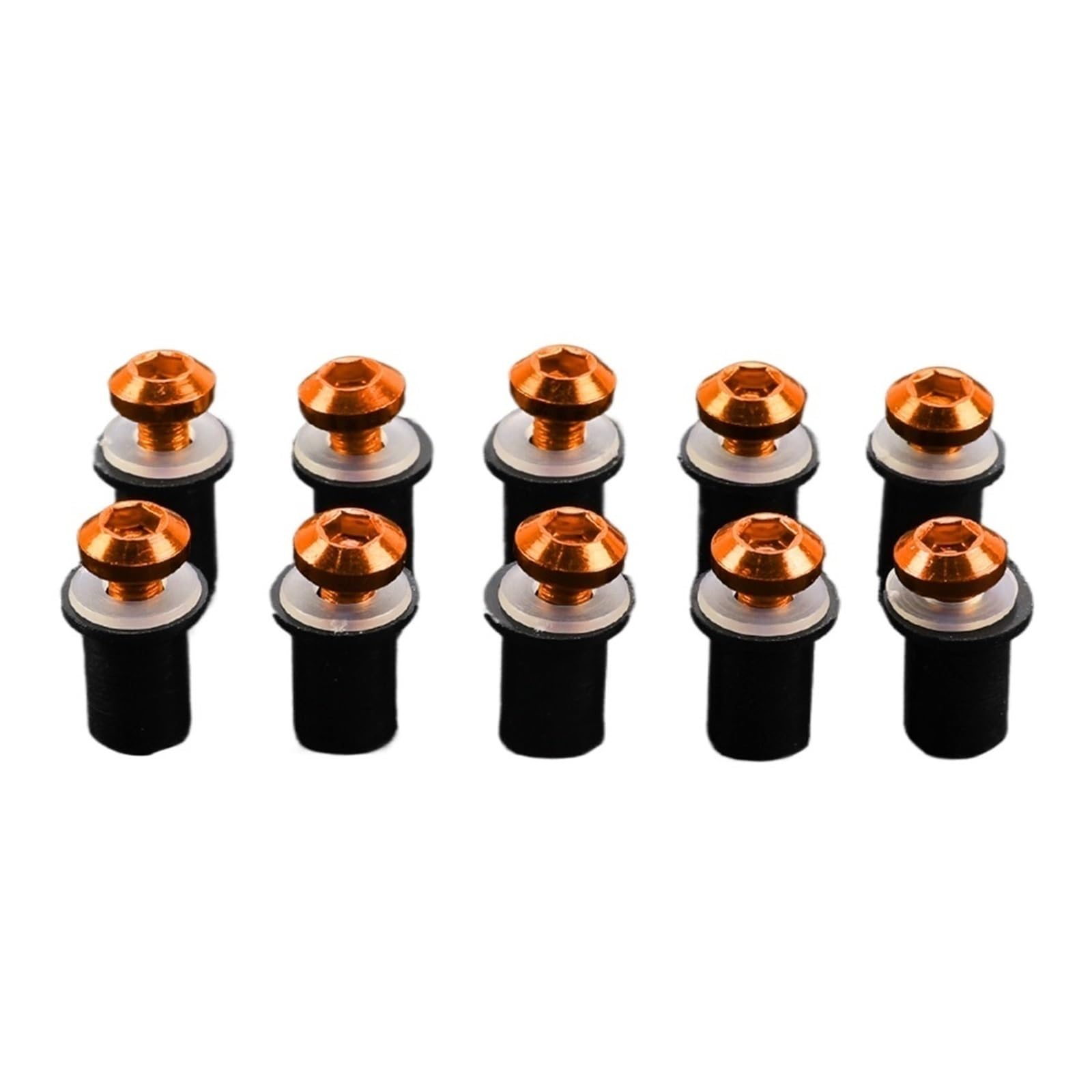 PVCUHWF Motorrad Schrauben Set Kompatibel Mit VTR1000F Für VRX400 Für VTX1300 Befestigungsmuttern Windschutzscheiben-Schraubenbefestigungsschrauben Motor-Motorradschraubensatz(Orange) von PVCUHWF
