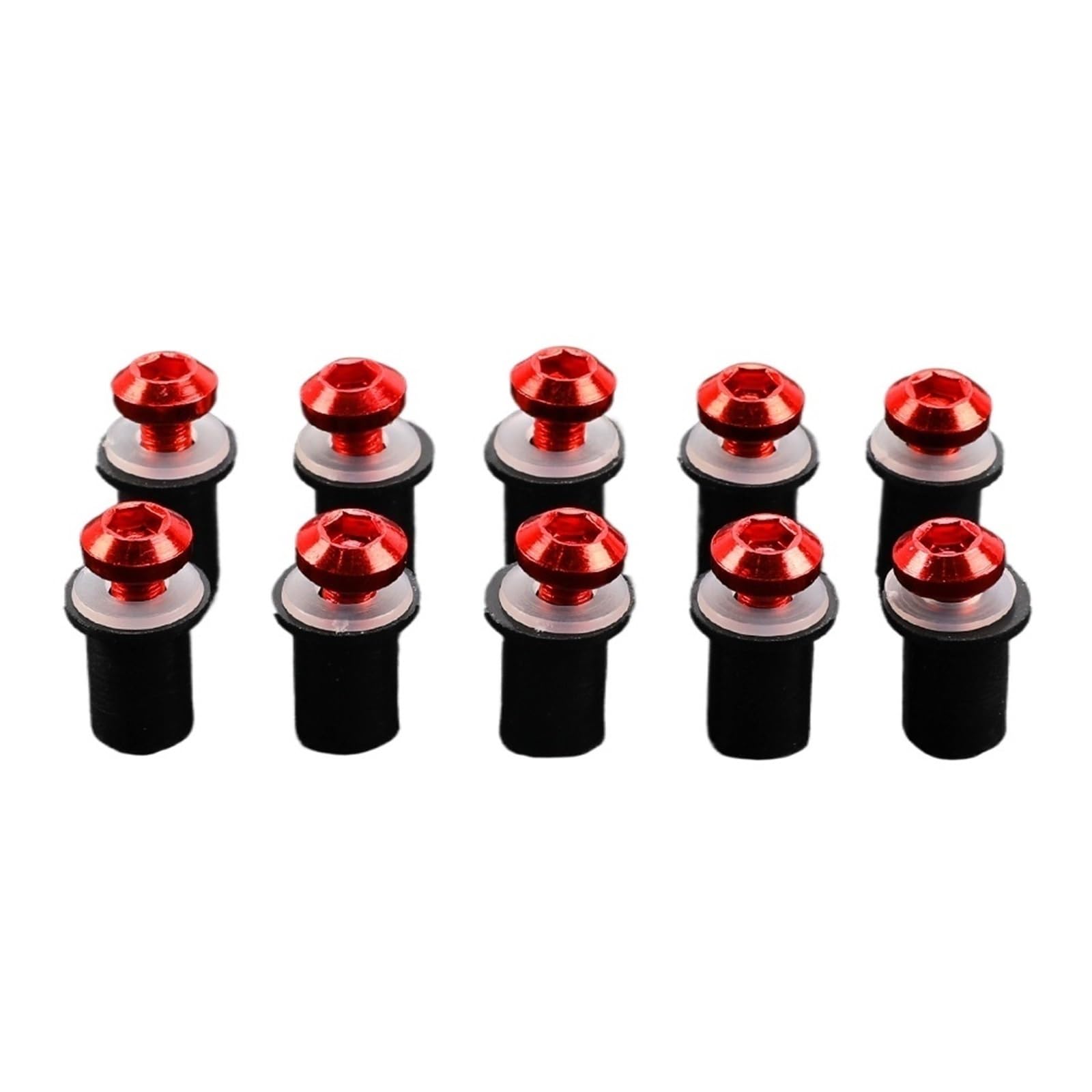 PVCUHWF Motorrad Schrauben Set Kompatibel Mit VTR1000F Für VRX400 Für VTX1300 Befestigungsmuttern Windschutzscheiben-Schraubenbefestigungsschrauben Motor-Motorradschraubensatz(Red) von PVCUHWF