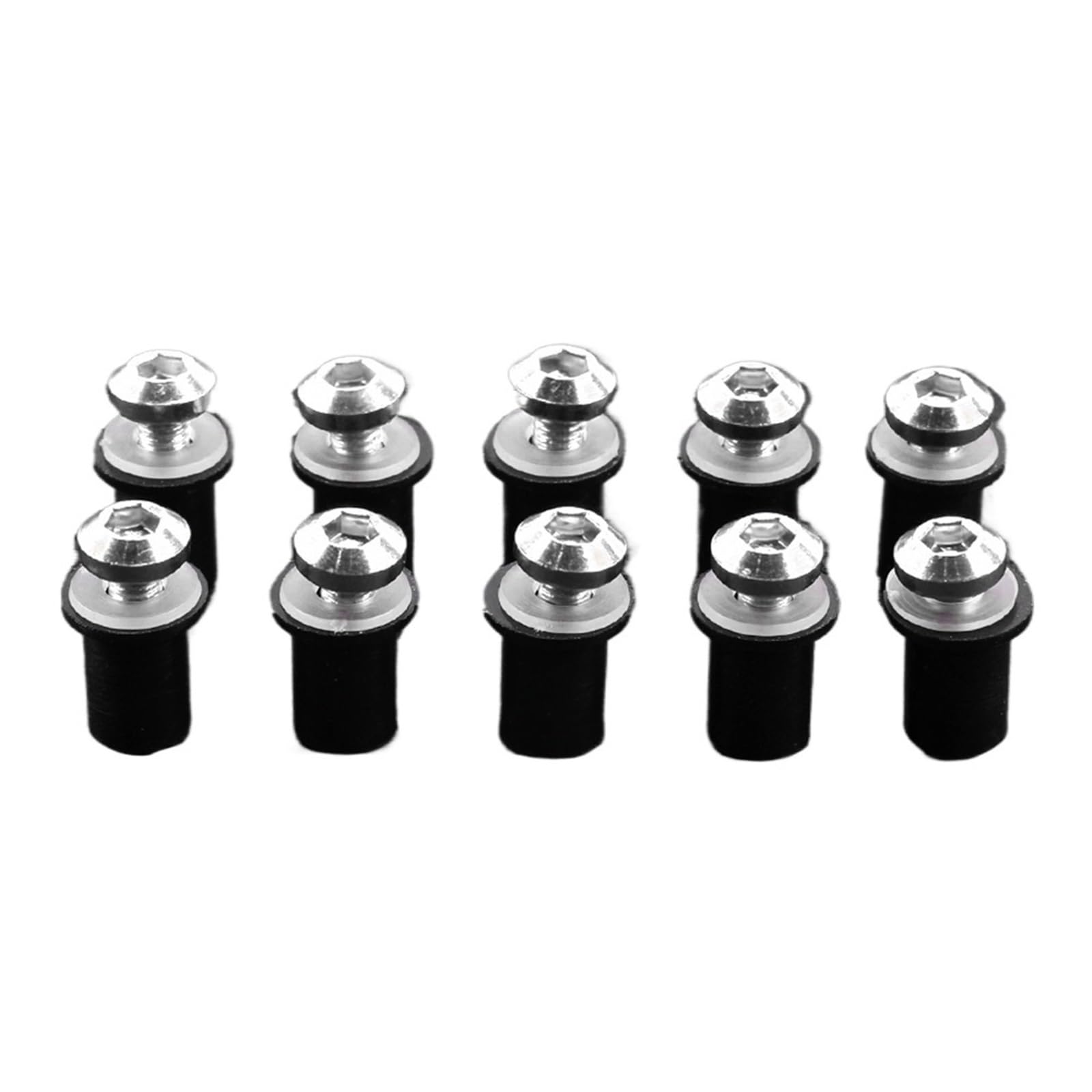 PVCUHWF Motorrad Schrauben Set Kompatibel Mit VTR1000F Für VRX400 Für VTX1300 Befestigungsmuttern Windschutzscheiben-Schraubenbefestigungsschrauben Motor-Motorradschraubensatz(Silver) von PVCUHWF
