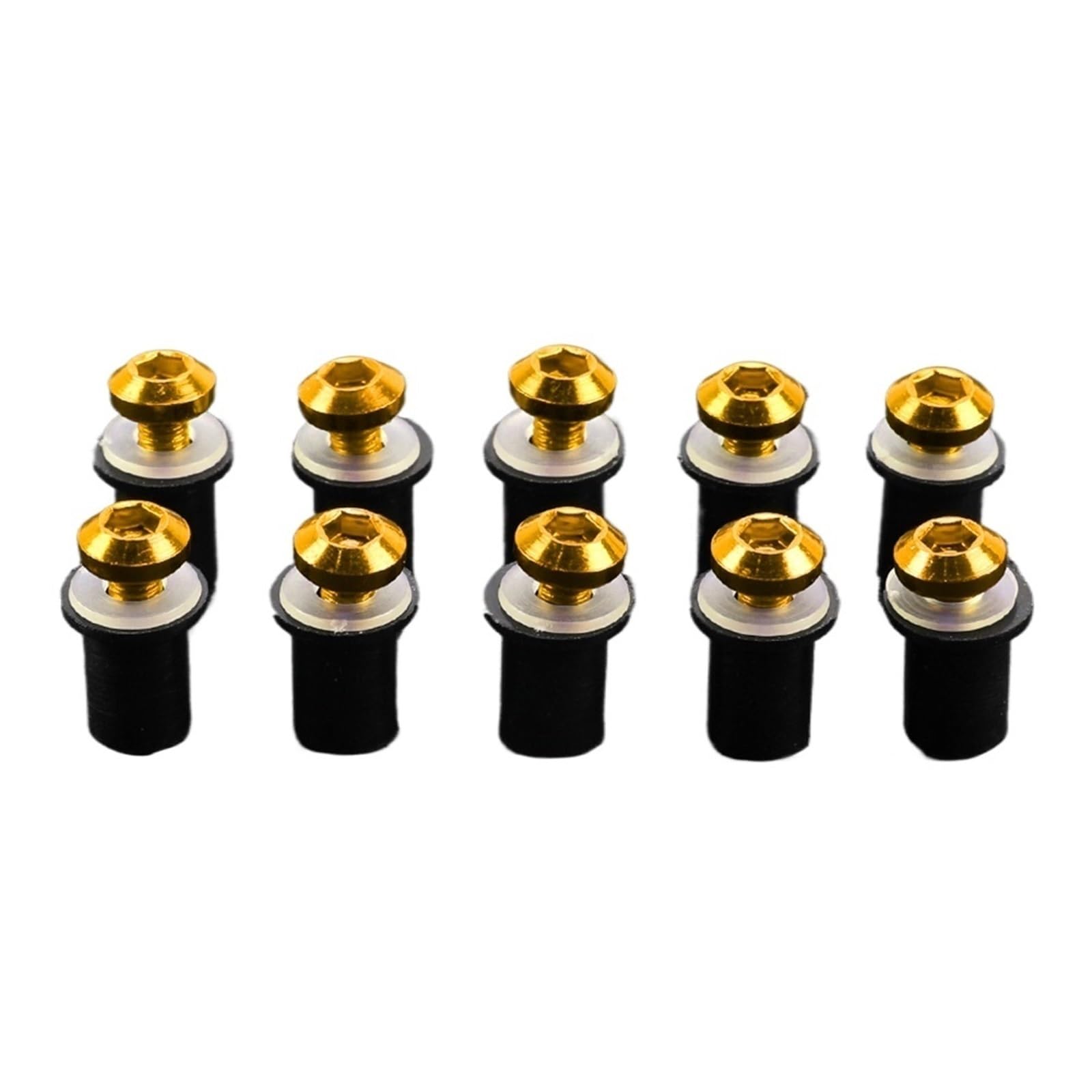 PVCUHWF Motorrad Schrauben Set Kompatibel Mit VTR1000F Für VRX400 Für VTX1300 Befestigungsmuttern Windschutzscheiben-Schraubenbefestigungsschrauben Motor-Motorradschraubensatz(Yellow) von PVCUHWF