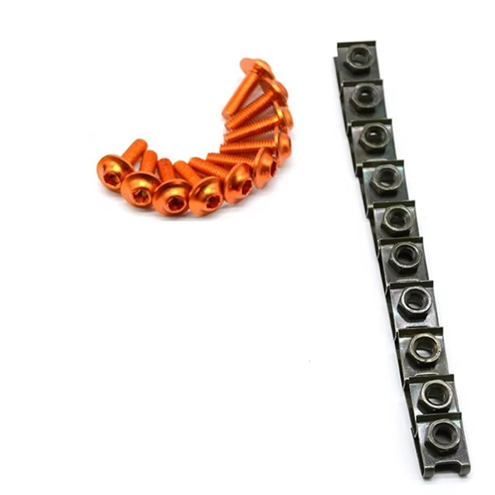 PVCUHWF Motorrad Schrauben Set Kompatibel Mit Vt750 Für Vt600 Selbstschneidende Schraubenkombination Motorradschrauben-Kombinationssatz Motorradschraubenverbindungsschraubendekoration(Orange) von PVCUHWF
