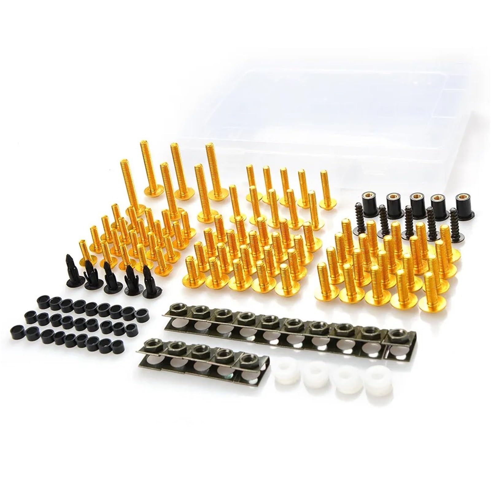 PVCUHWF Motorrad Schrauben Set Kompatibel Mit Yamaha Für FJR1300 Für YZFR1 Für YZFR1M Motorrad-Verkleidungskörperschrauben, Spire-Schraube Für Federmuttern, Selbstschneidende Schraube(Yellow) von PVCUHWF