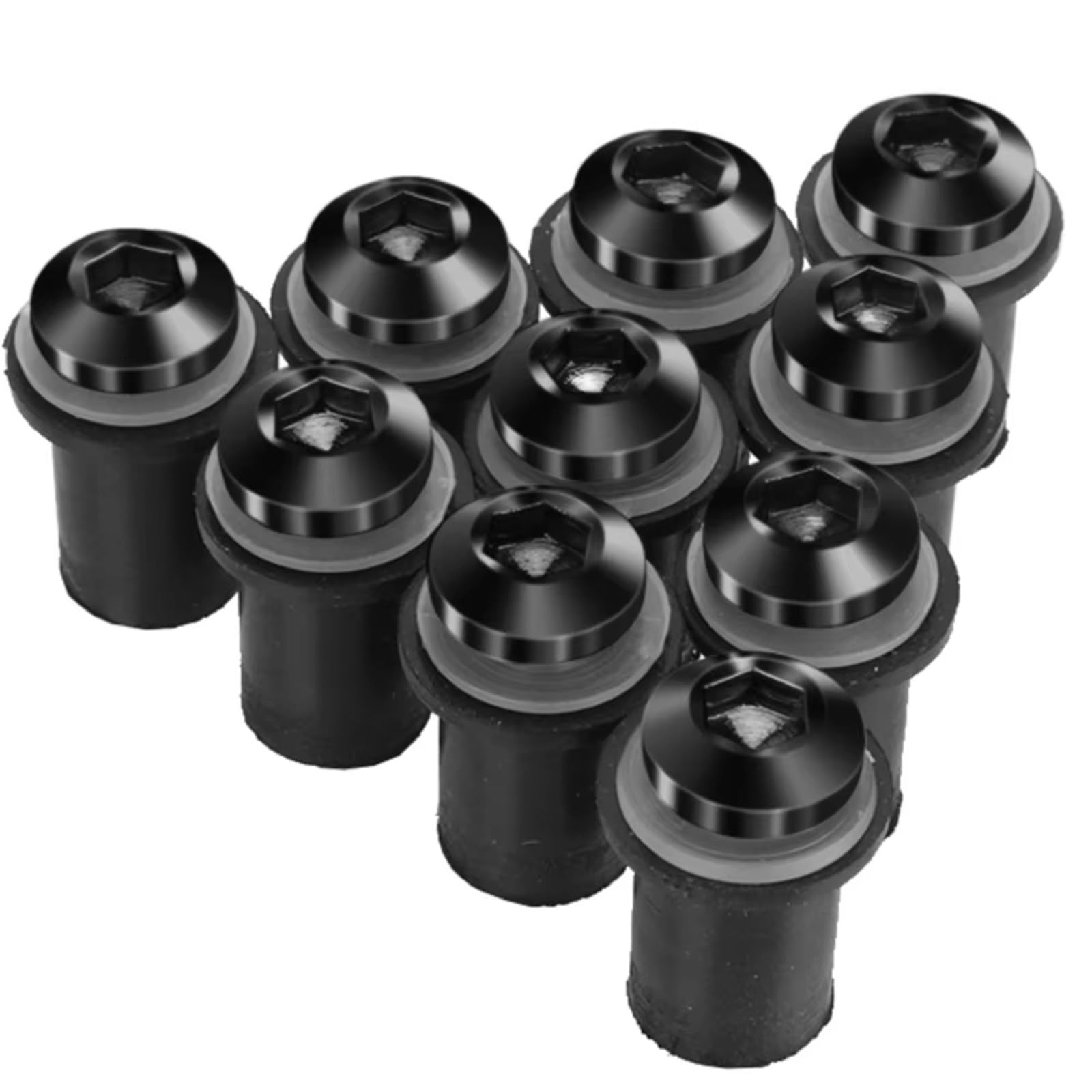 PVCUHWF Motorrad Schrauben Set Kompatibel Mit Yamaha Für T-MAX500 Für XP500 Für T-MAX530 10 PCS M5 Windschutzscheibe Windschutzscheibe Windabweiser Schrauben Motorradschraubensatz(Black) von PVCUHWF