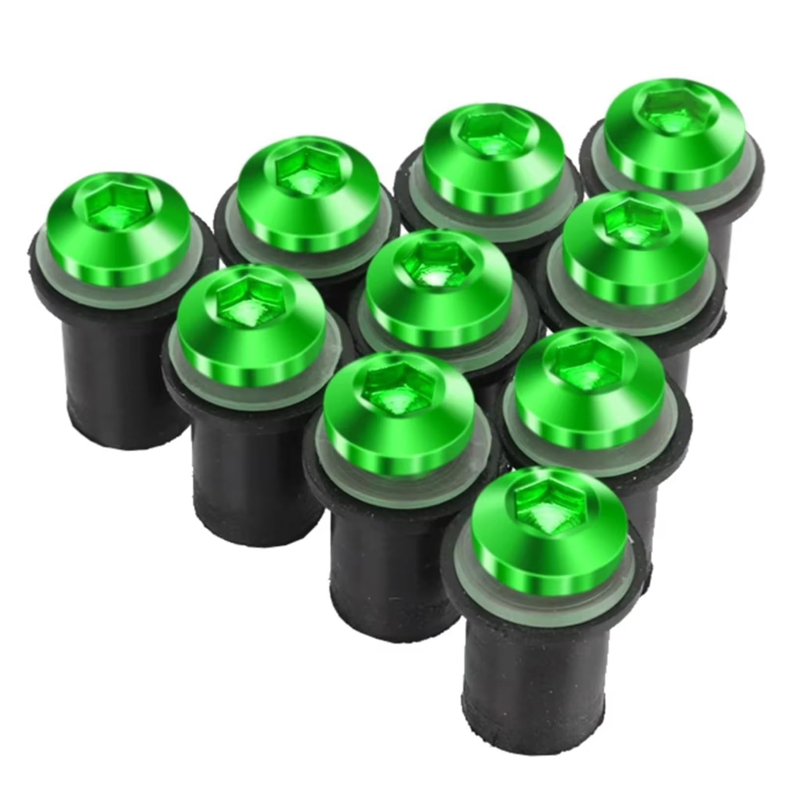 PVCUHWF Motorrad Schrauben Set Kompatibel Mit Yamaha Für T-MAX500 Für XP500 Für T-MAX530 10 PCS M5 Windschutzscheibe Windschutzscheibe Windabweiser Schrauben Motorradschraubensatz(Green) von PVCUHWF