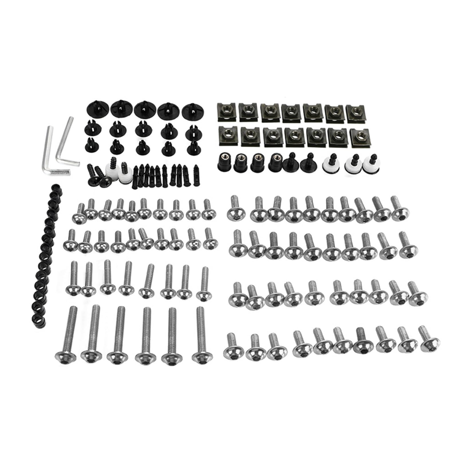 PVCUHWF Motorrad Schrauben Set Kompatibel Mit Yamaha Für TDM850 Für TDM900 Motorrad-Schraubenkombination Motorrad-Schraubenkombinationssatz Schraubverbindungsbolzen Dekoration(Silver) von PVCUHWF