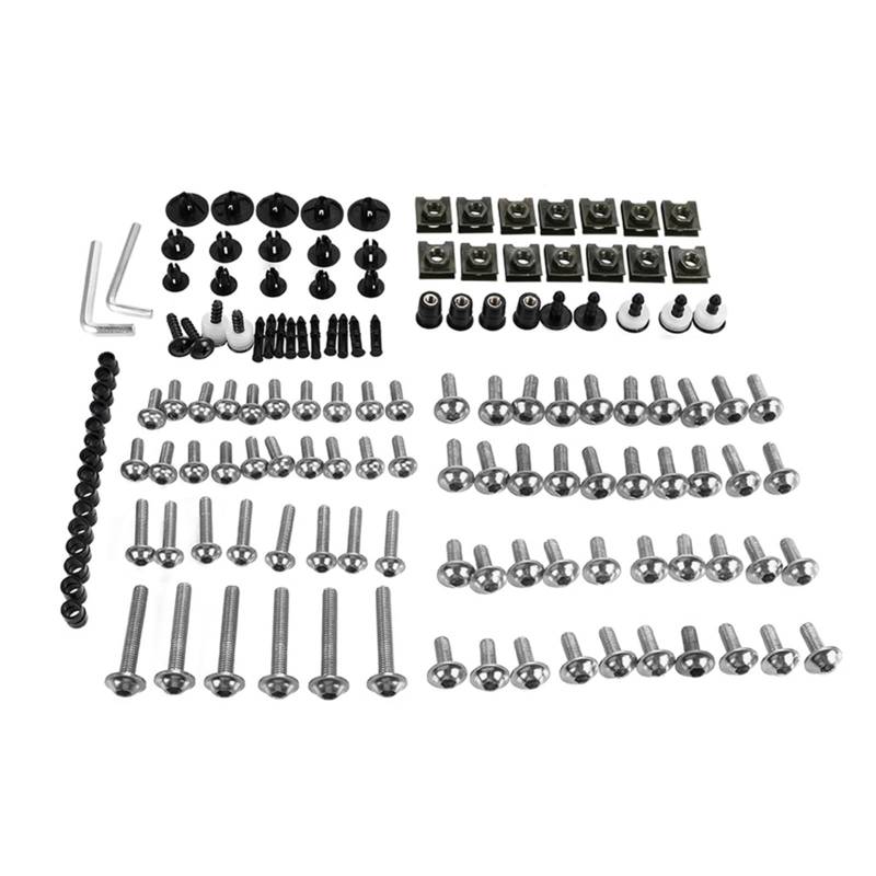 PVCUHWF Motorrad Schrauben Set Kompatibel Mit Yamaha Für TDM850 Für TDM900 Motorrad-Schraubenkombination Motorrad-Schraubenkombinationssatz Schraubverbindungsbolzen Dekoration(Silver) von PVCUHWF