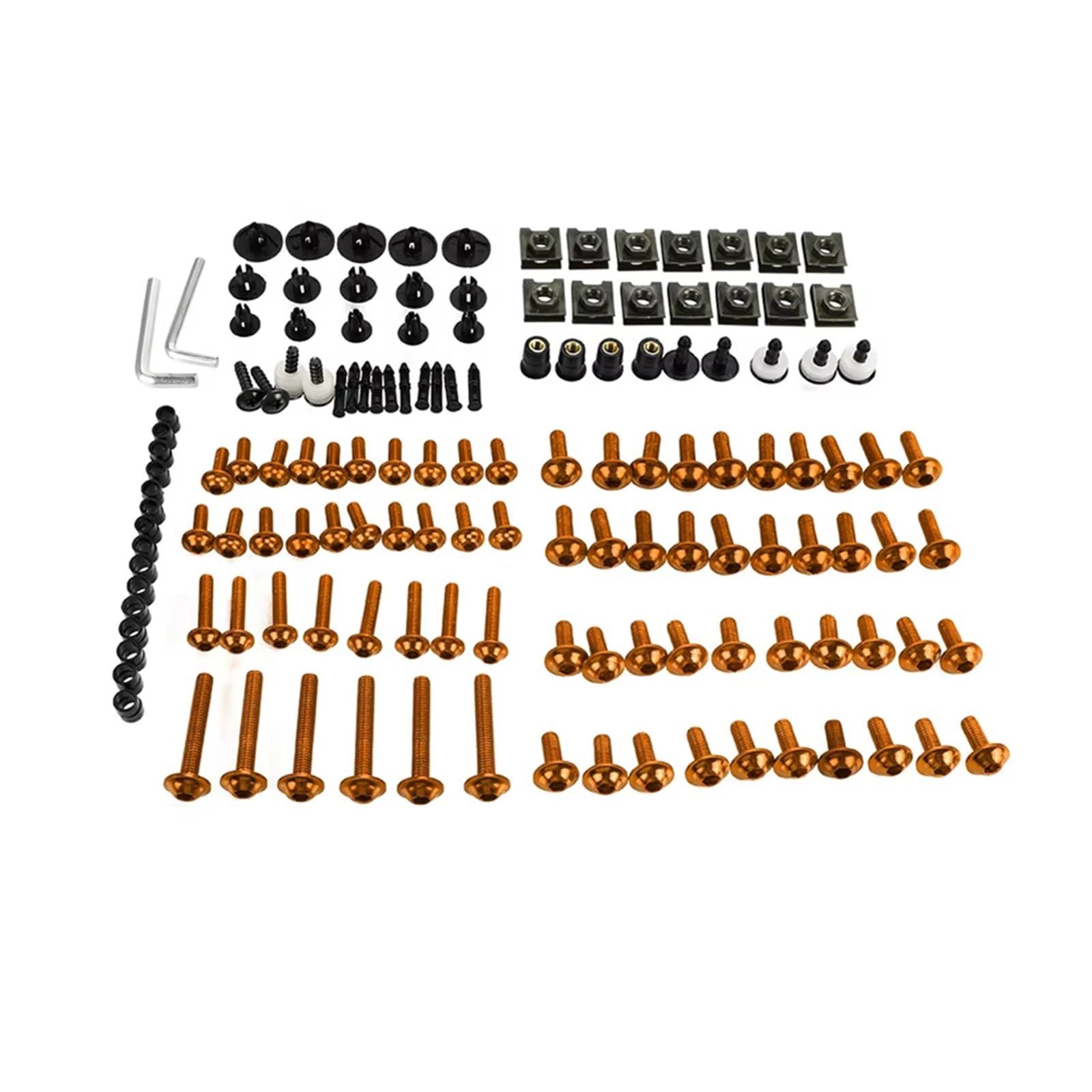 PVCUHWF Motorrad Schrauben Set Kompatibel Mit Yamaha Für XV1100 Für XV535 Für XV700 Selbstschneidende Schraubenkombination Motorradschrauben-Kombinationssatz Motorradschraubensatz(Orange) von PVCUHWF