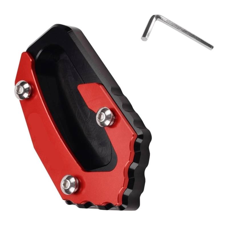 Verlängerungspolster Für Y&amaha TMAX 560 530 500 T-MAX TMAX530 TMAX560 2017-2021 Motorrad-Seitenständer-Pad-Platte Kickstand-Vergrößerungsunterstützungserweiterung Seitenständer(rot) von PVPTNTUVLD