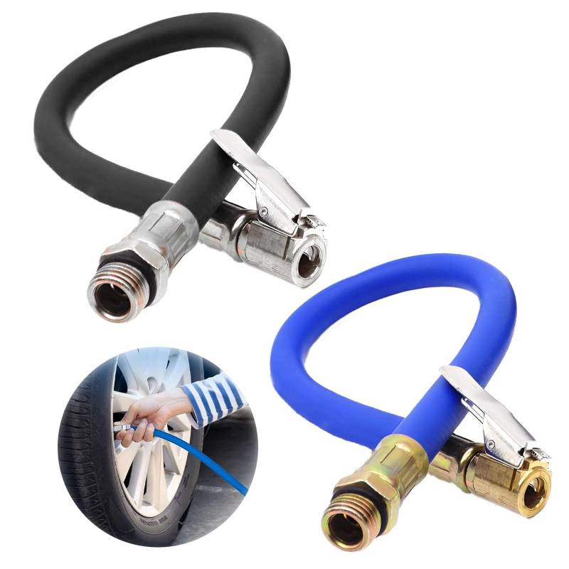 2 Stück Reifenfüller Schlauch, Reifenfüller Schlauch, Autoventil Adapter, Reifenfüller Adapter, 12.5mm Universal Reifenfüllschlauch Air Anschluss Schläuche für Auto Motorrad Fahrrad von PVTXFK