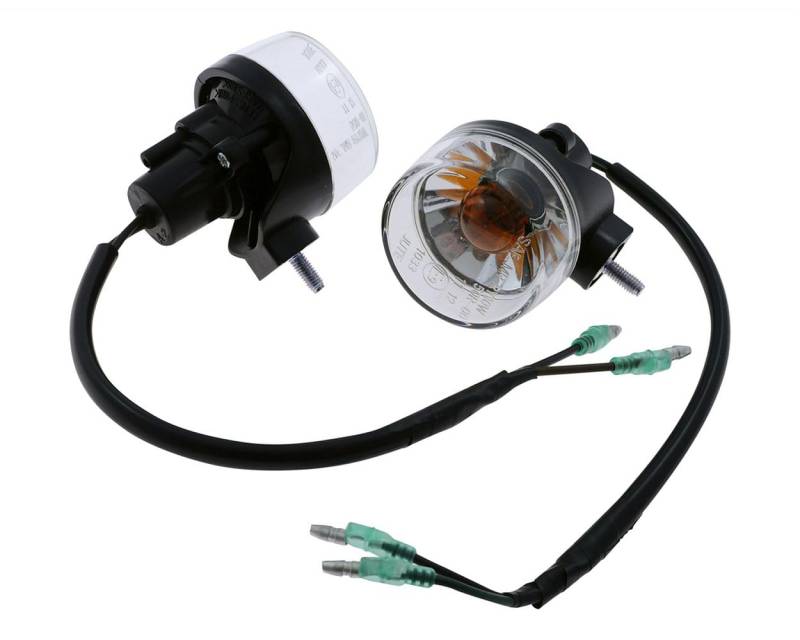 PW Blinker Paar, Wasserdicht, rund, hängend, schwarz, Klarglas, kompatibel für ATV, Quad von PW
