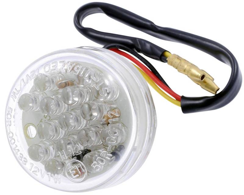 Rücklicht LED Motorrad, DISC, Klarglas, 37x37mm, Roller, Moped, Quad von IUSOT