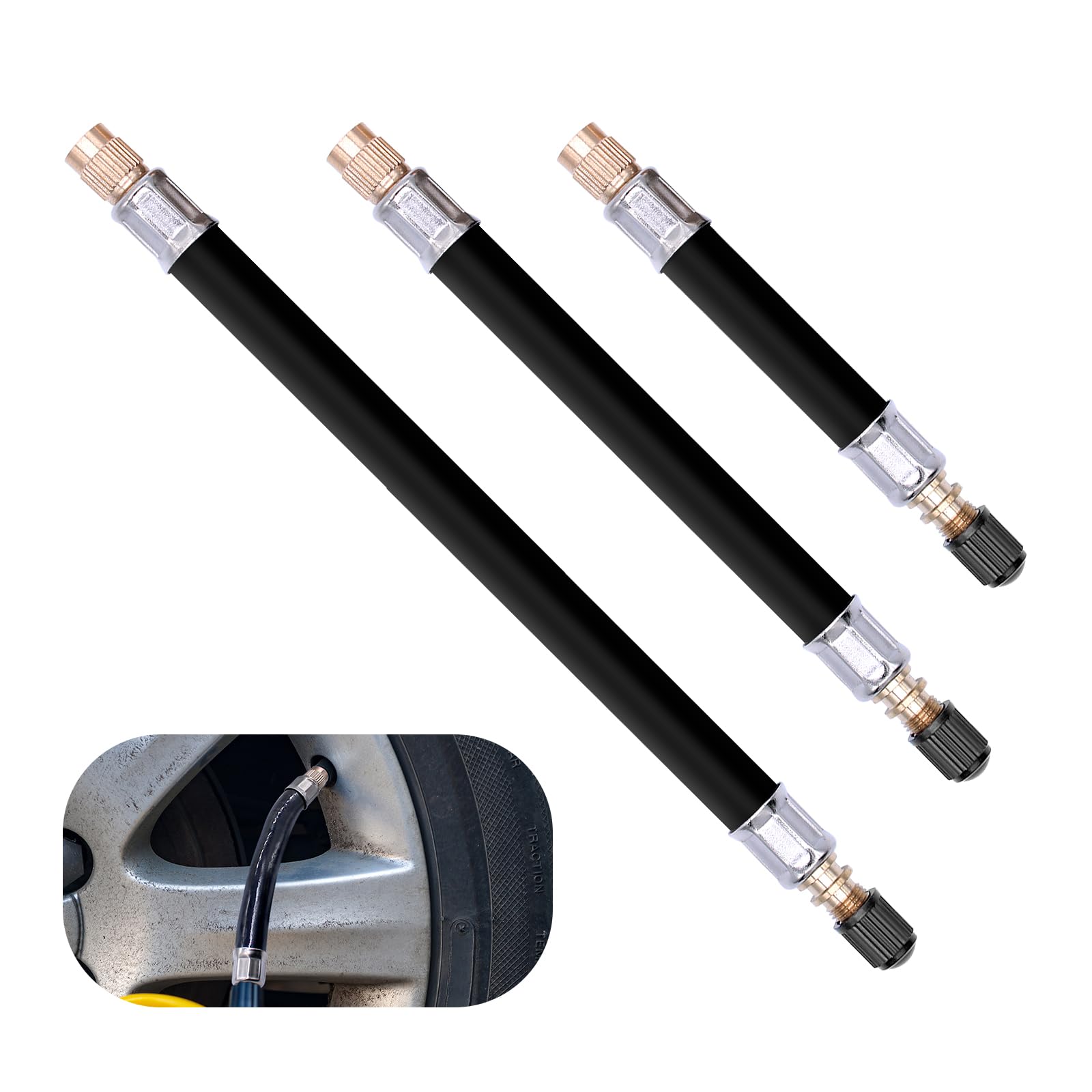 PWGHWG 3 Stück Ventilverlängerung Autoventil Universal Reifenventilverlängerung Biegbar Autoventil Verlängerung Geeignet für Autos Fahrräder Motorräder Lkws Wohnmobile Kinderwagen PWGHWG 3 Stück Ventilverlängerung Autoventil Universal Reifenventilverlängerung Biegbar Autoventil Verlängerung Geeignet für Autos Fahrräder Motorräder Lkws Wohnmobile Kinderwagen von PWGHWG