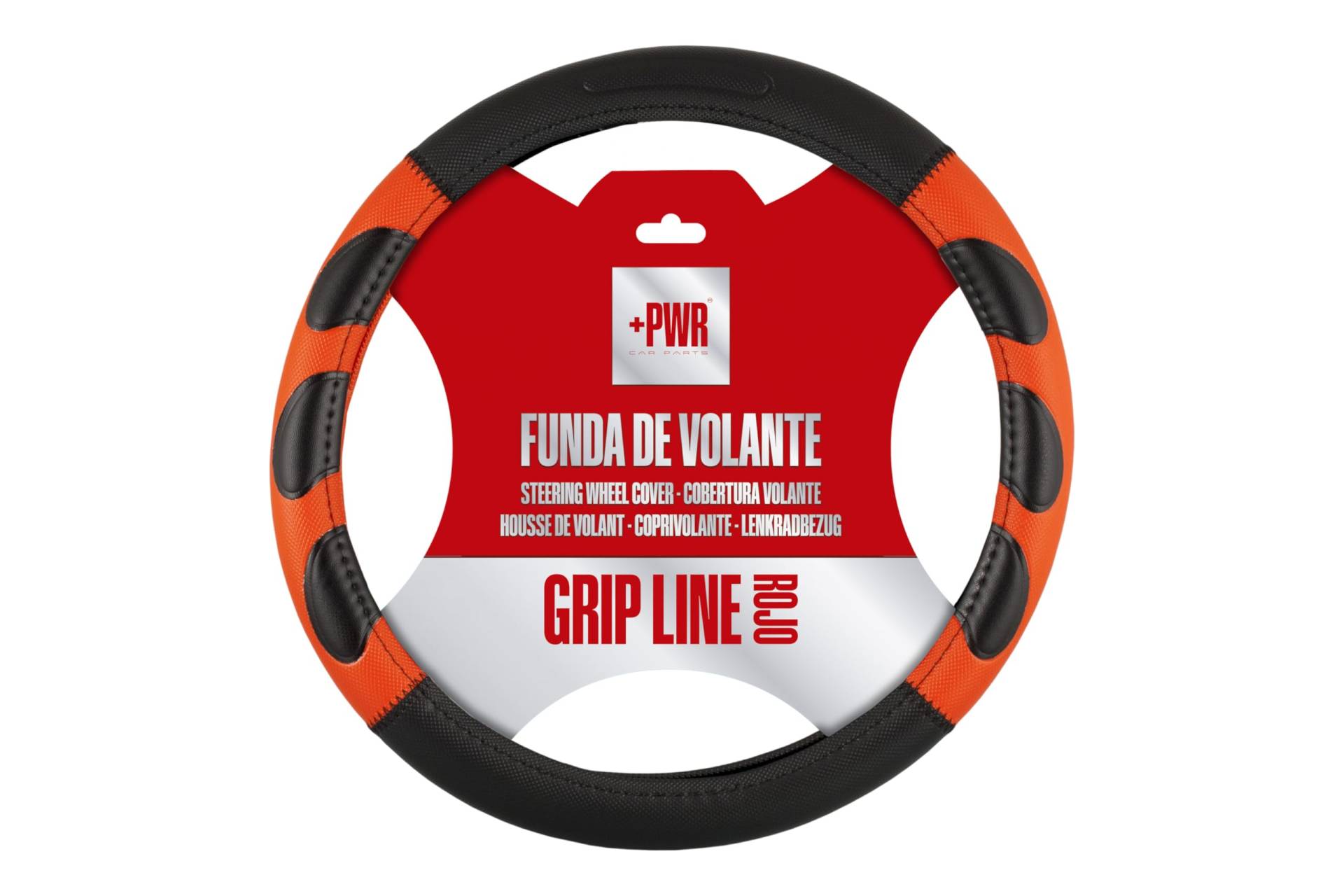 +PWR Car Parts Lenkradbezug Grip Line schwarz und rot Universal für Lenkräder von Pkw von 37 bis 39 cm. rutschfest. Hergestellt aus 100% hochwertigem Polyester. +PWR Car Parts Lenkradbezug Grip Line schwarz und rot Universal für Lenkräder von Pkw von 37 bis 39 cm. rutschfest. Hergestellt aus 100% hochwertigem Polyester. von +PWR Car Parts