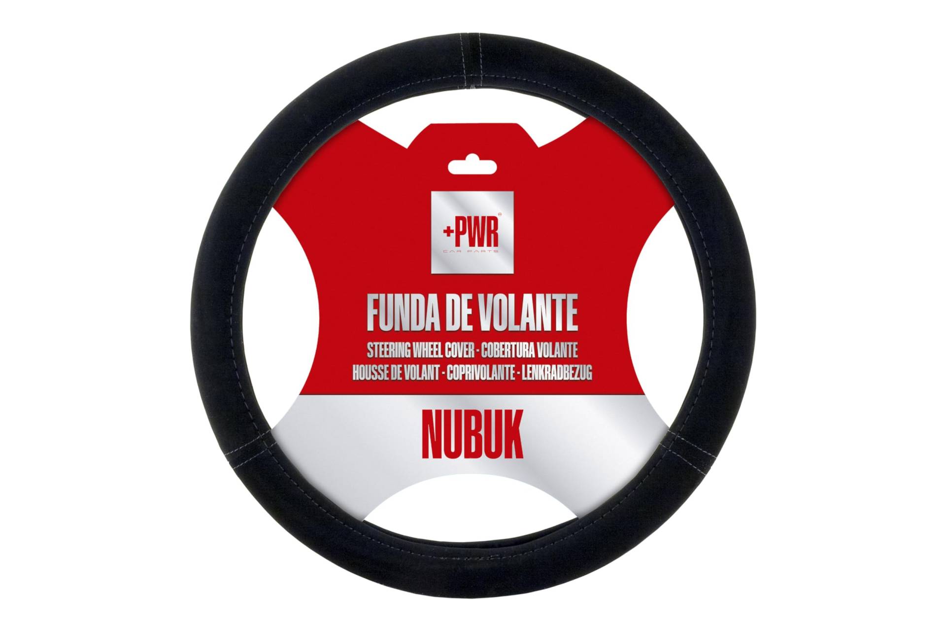 +PWR Car Parts Lenkradbezug Modell Nubuk Schwarz Universal für Pkw-Lenkräder von 37 bis 39 cm. rutschfest. Hergestellt aus 100% hochwertigem Polyester. +PWR Car Parts Lenkradbezug Modell Nubuk Schwarz Universal für Pkw-Lenkräder von 37 bis 39 cm. rutschfest. Hergestellt aus 100% hochwertigem Polyester. von +PWR Car Parts