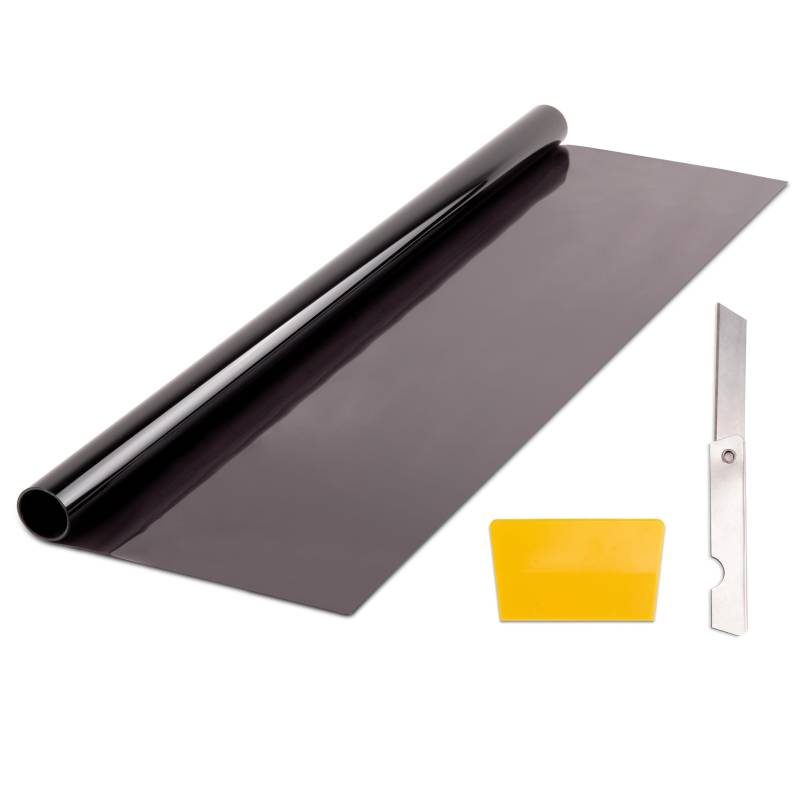 +PWR Car Parts Zugelassene Schwarze Sonnenschutzfolie, 70 x 300 cm. Schützt den Fahrzeuginnenraum vor Sonneneinstrahlung. Absolute Haftung ohne Saugnäpfe. Hochwertiges Vinyl. von +PWR Car Parts