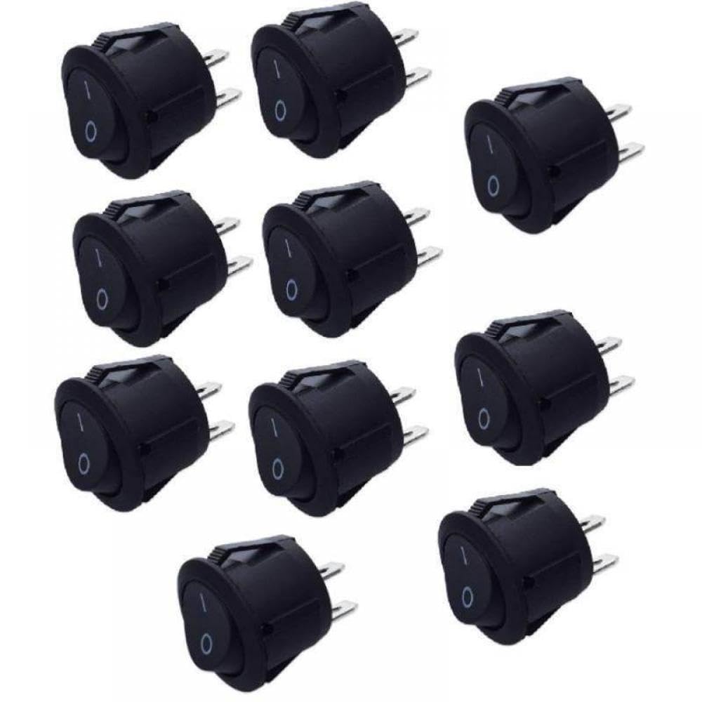 10pcs 12V Runde Runde Rockschalter aus 2 Pin SPST Universal Switch Kompatibel mit Wohnmobile Van Caravan Wohnmobil Auto Auto -Boot Haushaltsgebrauch von PYASJRAV