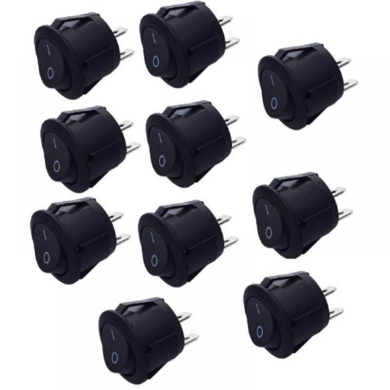 10pcs 12V Runde Runde Rockschalter aus 2 Pin SPST Universal Switch Kompatibel mit Wohnmobile Van Caravan Wohnmobil Auto Auto -Boot Haushaltsgebrauch von PYASJRAV