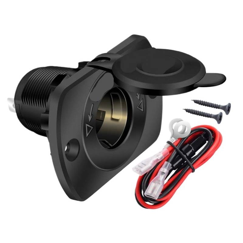 12 -V wasserdichte Autos Zigarette Leichtere Buchse Weibchen mit Blauer LED Kompatibel mit Meeres- und Bootsgebrauch(No LED) von PYASJRAV