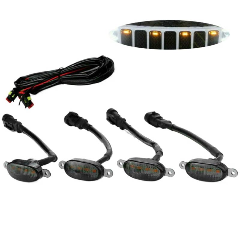 4 Stücke LED -Vordergitterlichter Kompatibel mit Modelle 2003 bis 2021 Style Grill Accessoires von PYASJRAV