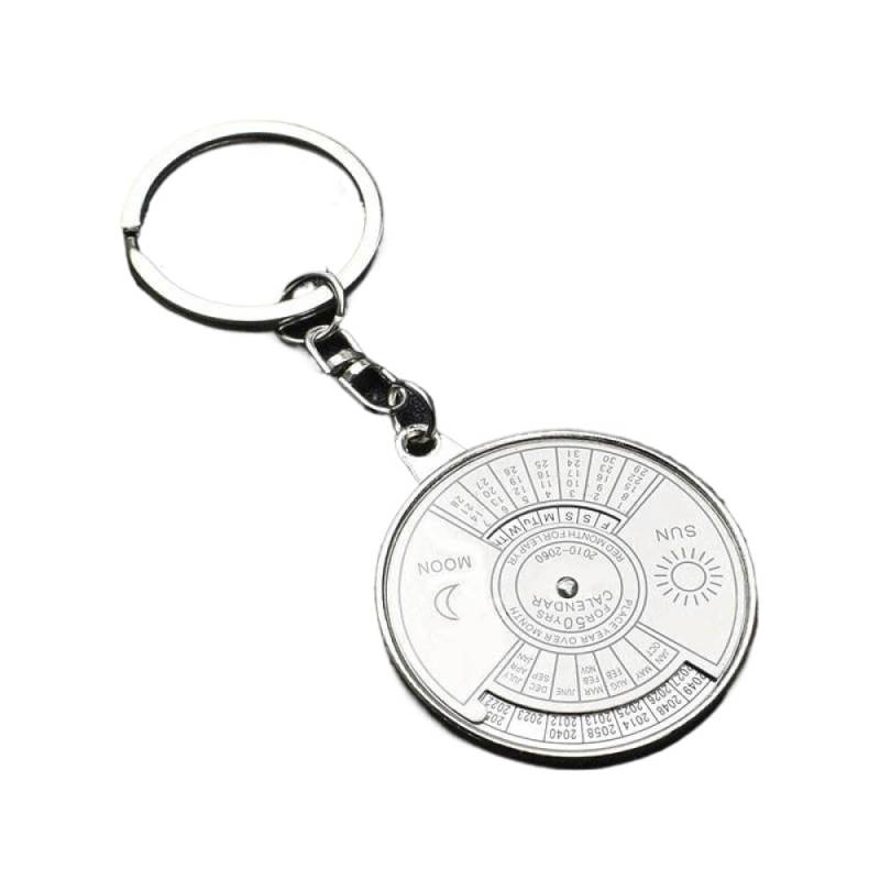 50 Jahre Perpetual Calendar Keychain Silber Keyring Car Accessoire 8ou9 von PYASJRAV