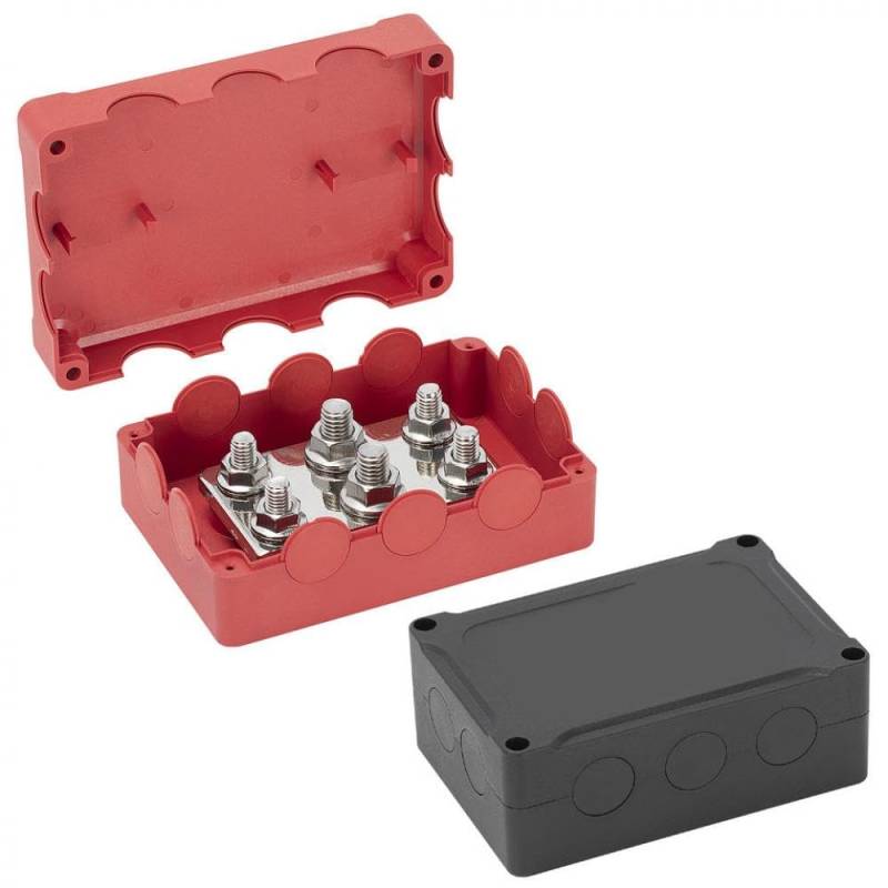 500A Marine Power Distribution Block 48V Automobilbustelise mit 6 Stiften und rot schwarzer Plastikabdeckung Kompatibel mit den universellen Automobilgebrauch(Mix Color) von PYASJRAV