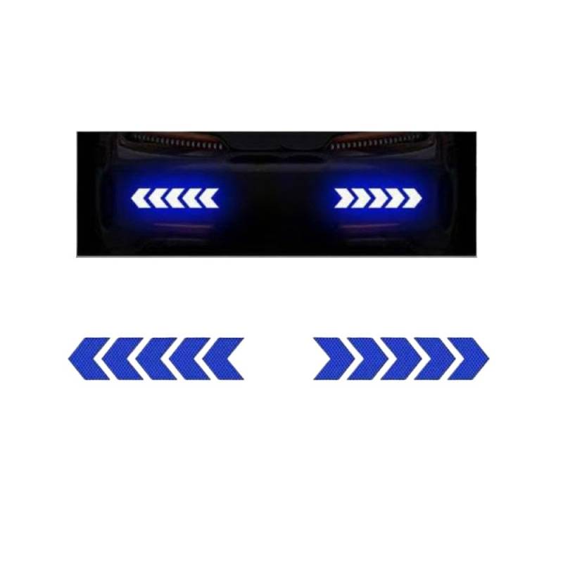 Car Reflective Arrow 6 oder 20 Prozent Stoßstange Reflektor Hazard Tape Luminous Film Kompatibel mit das Auto -Styling(10pcs Blue) von PYASJRAV