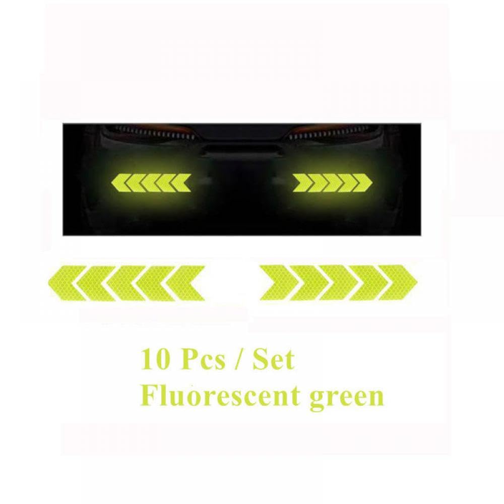 Car Reflective Arrow 6 oder 20 Prozent Stoßstange Reflektor Hazard Tape Luminous Film Kompatibel mit das Auto -Styling(10pcs Green) von PYASJRAV
