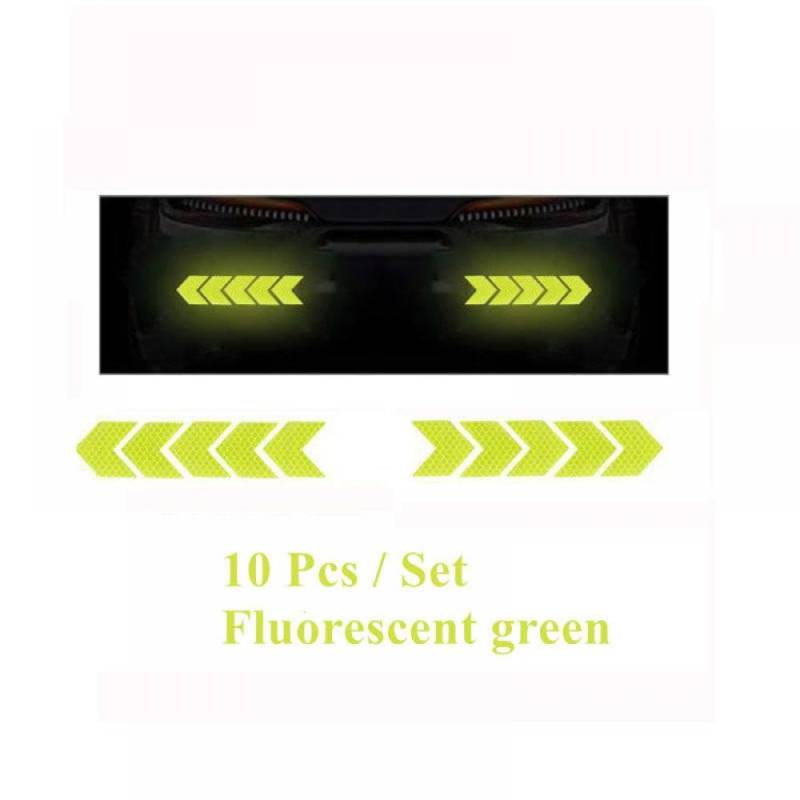 Car Reflective Arrow 6 oder 20 Prozent Stoßstange Reflektor Hazard Tape Luminous Film Kompatibel mit das Auto -Styling(10pcs Green) von PYASJRAV