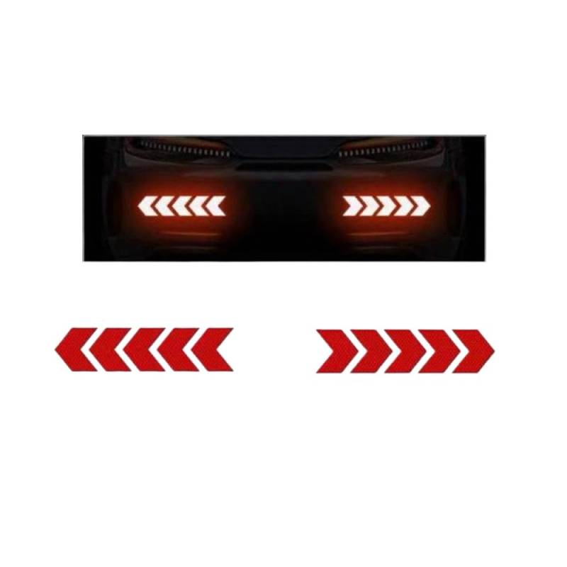 Car Reflective Arrow 6 oder 20 Prozent Stoßstange Reflektor Hazard Tape Luminous Film Kompatibel mit das Auto -Styling(10pcs Red) von PYASJRAV