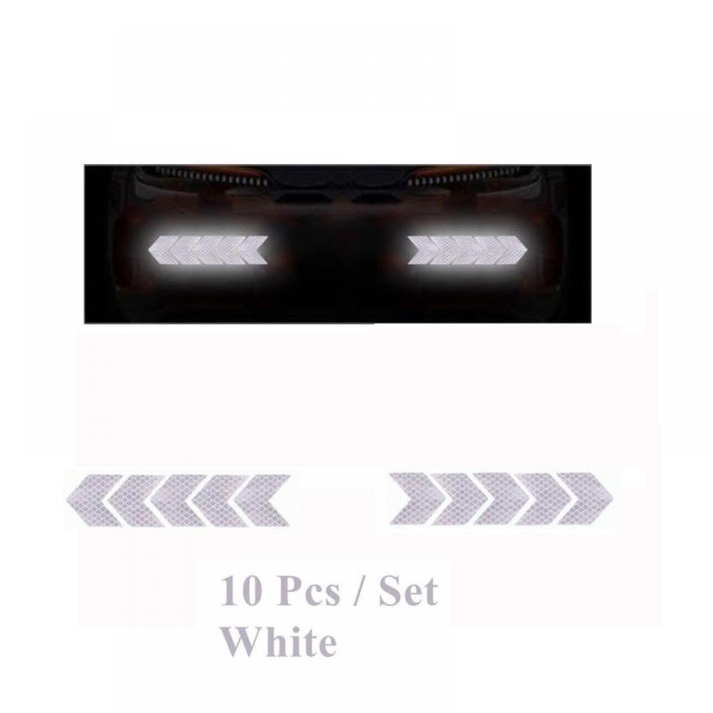 Car Reflective Arrow 6 oder 20 Prozent Stoßstange Reflektor Hazard Tape Luminous Film Kompatibel mit das Auto -Styling(10pcs White) von PYASJRAV