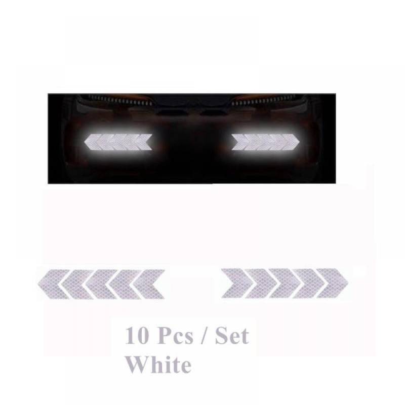 Car Reflective Arrow 6 oder 20 Prozent Stoßstange Reflektor Hazard Tape Luminous Film Kompatibel mit das Auto -Styling(10pcs White) von PYASJRAV
