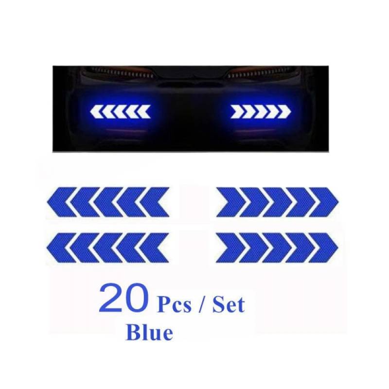 Car Reflective Arrow 6 oder 20 Prozent Stoßstange Reflektor Hazard Tape Luminous Film Kompatibel mit das Auto -Styling(20pcs Blue) von PYASJRAV