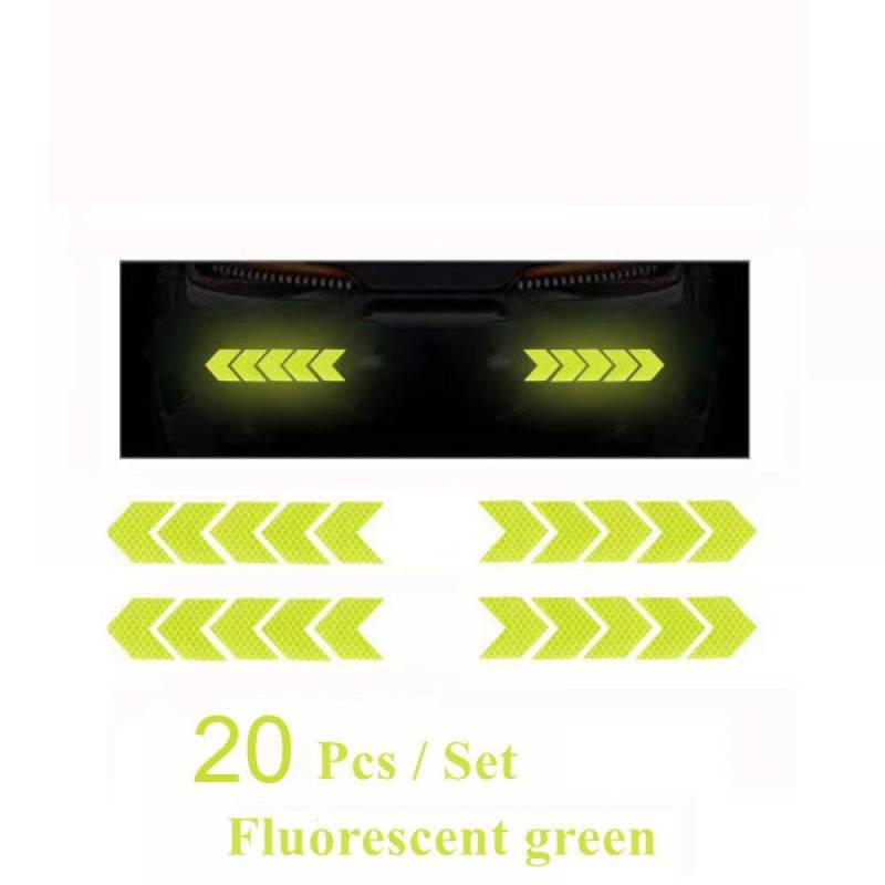 Car Reflective Arrow 6 oder 20 Prozent Stoßstange Reflektor Hazard Tape Luminous Film Kompatibel mit das Auto -Styling(20pcs Green) von PYASJRAV