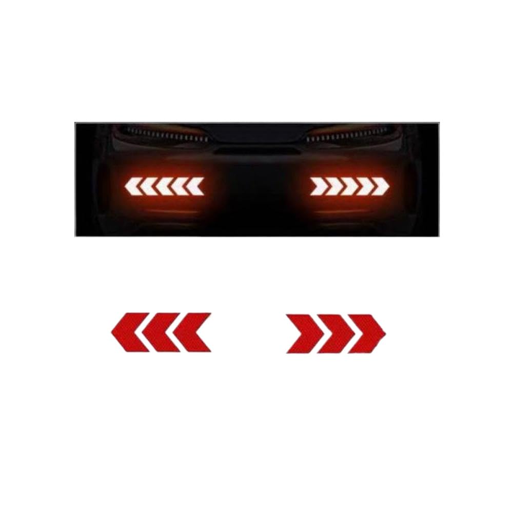 Car Reflective Arrow 6 oder 20 Prozent Stoßstange Reflektor Hazard Tape Luminous Film Kompatibel mit das Auto -Styling(6pcs Red) von PYASJRAV