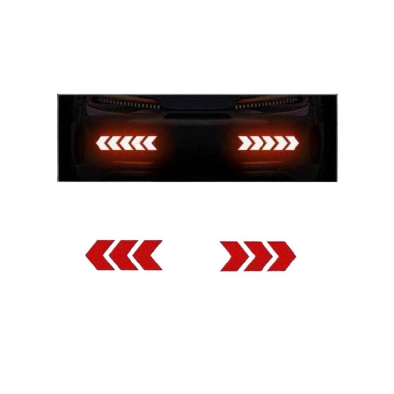 Car Reflective Arrow 6 oder 20 Prozent Stoßstange Reflektor Hazard Tape Luminous Film Kompatibel mit das Auto -Styling(6pcs Red) von PYASJRAV